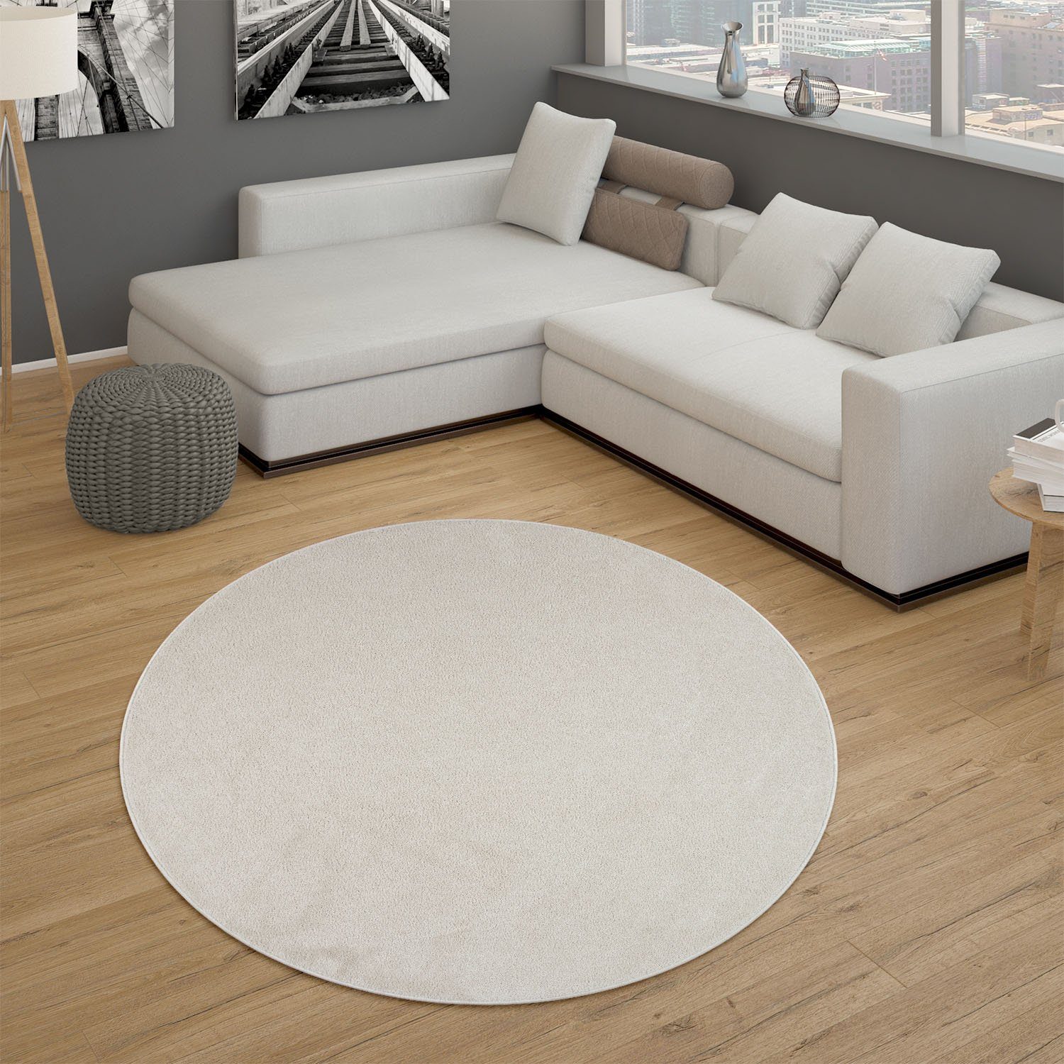 Paco Home Vloerkleed Porto 890 Korte pool, unikleuren, ideaal in de woonkamer & slaapkamer