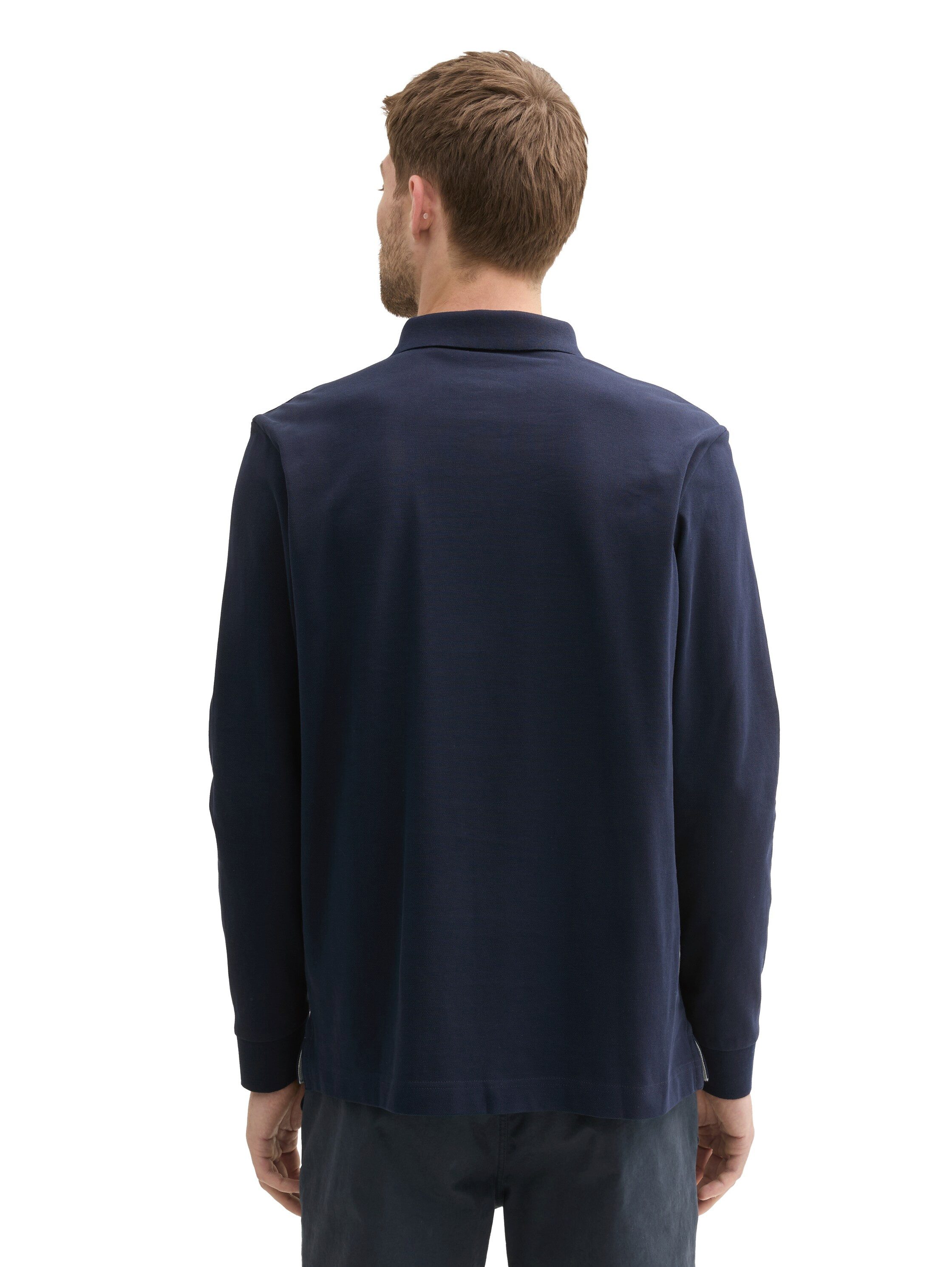 Tom Tailor Poloshirt met lange mouwen met logoborduursel