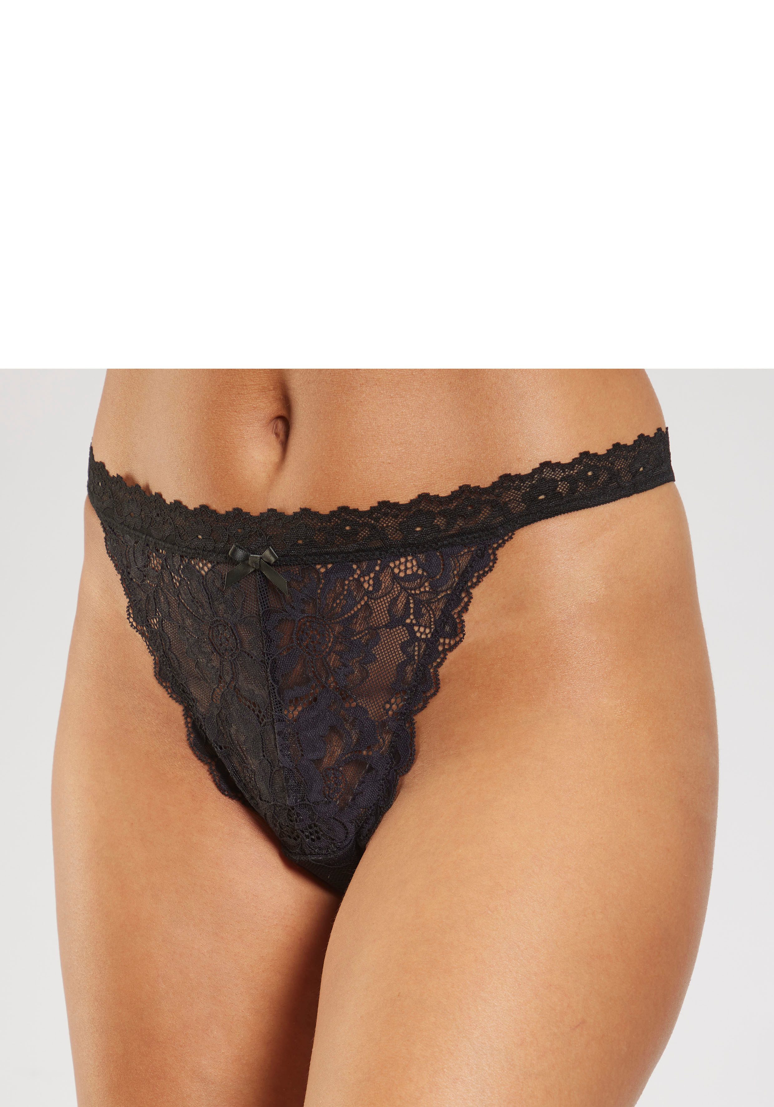 petite fleur gold Tanga-ouvert rondom van bloemige kant, lingerie