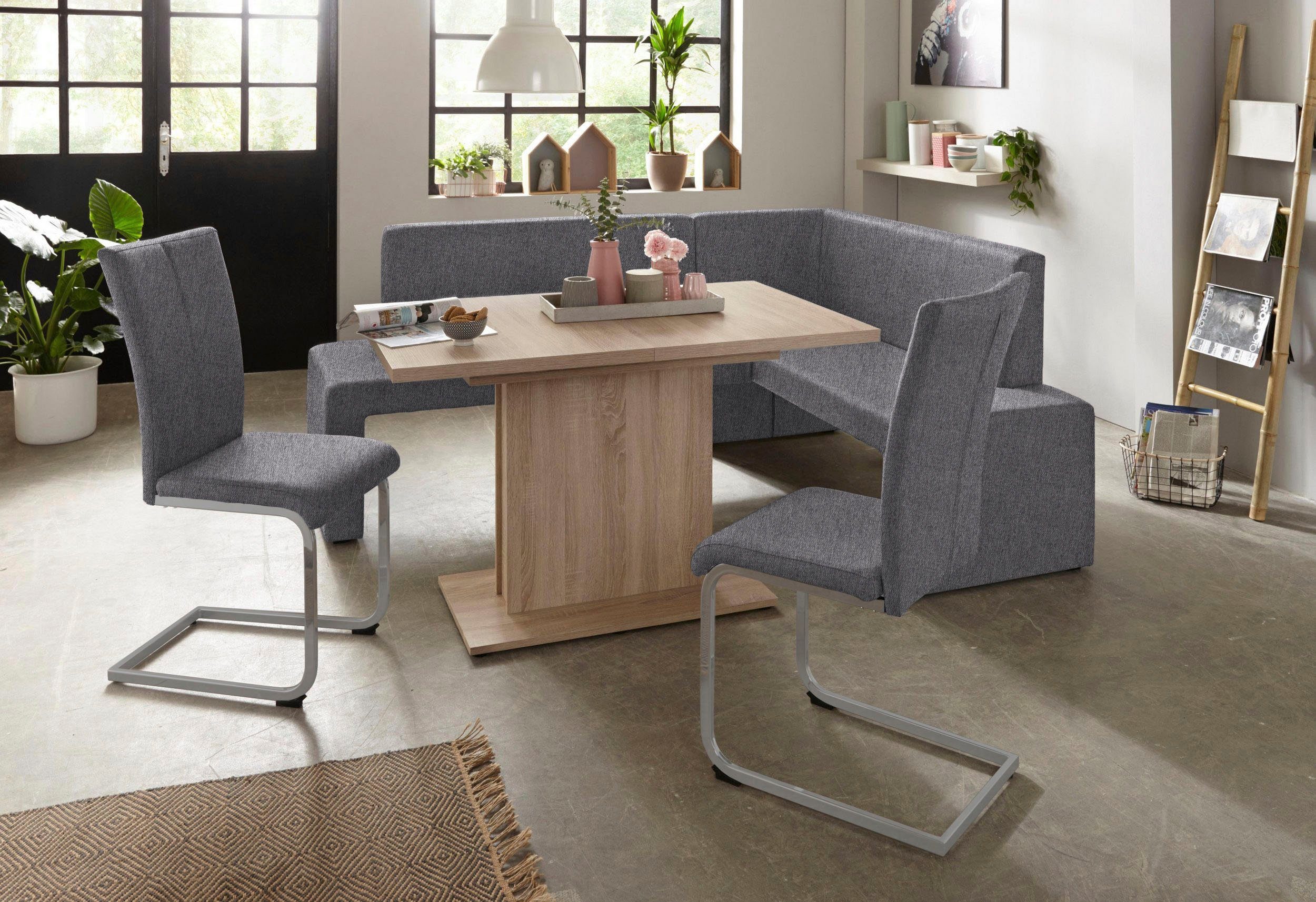 Home affaire Vrijdragende stoel Alex Stoel belastbaar tot 120 kg, frame in chroom-look (set, 2 stuks)