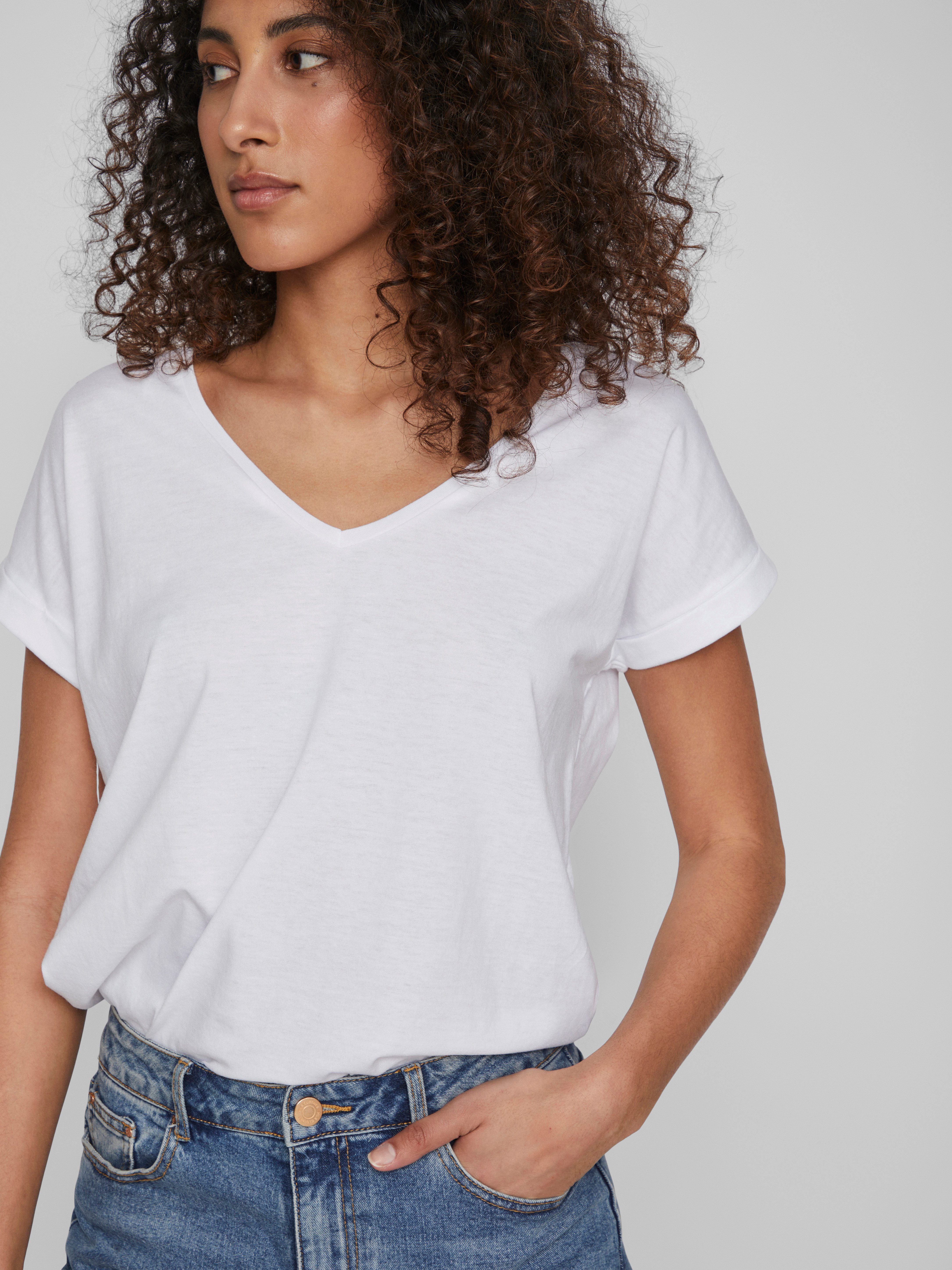 Vila Shirt met V-hals VIDREAMERS NEW V-NECK T-SHIRT - NOOS