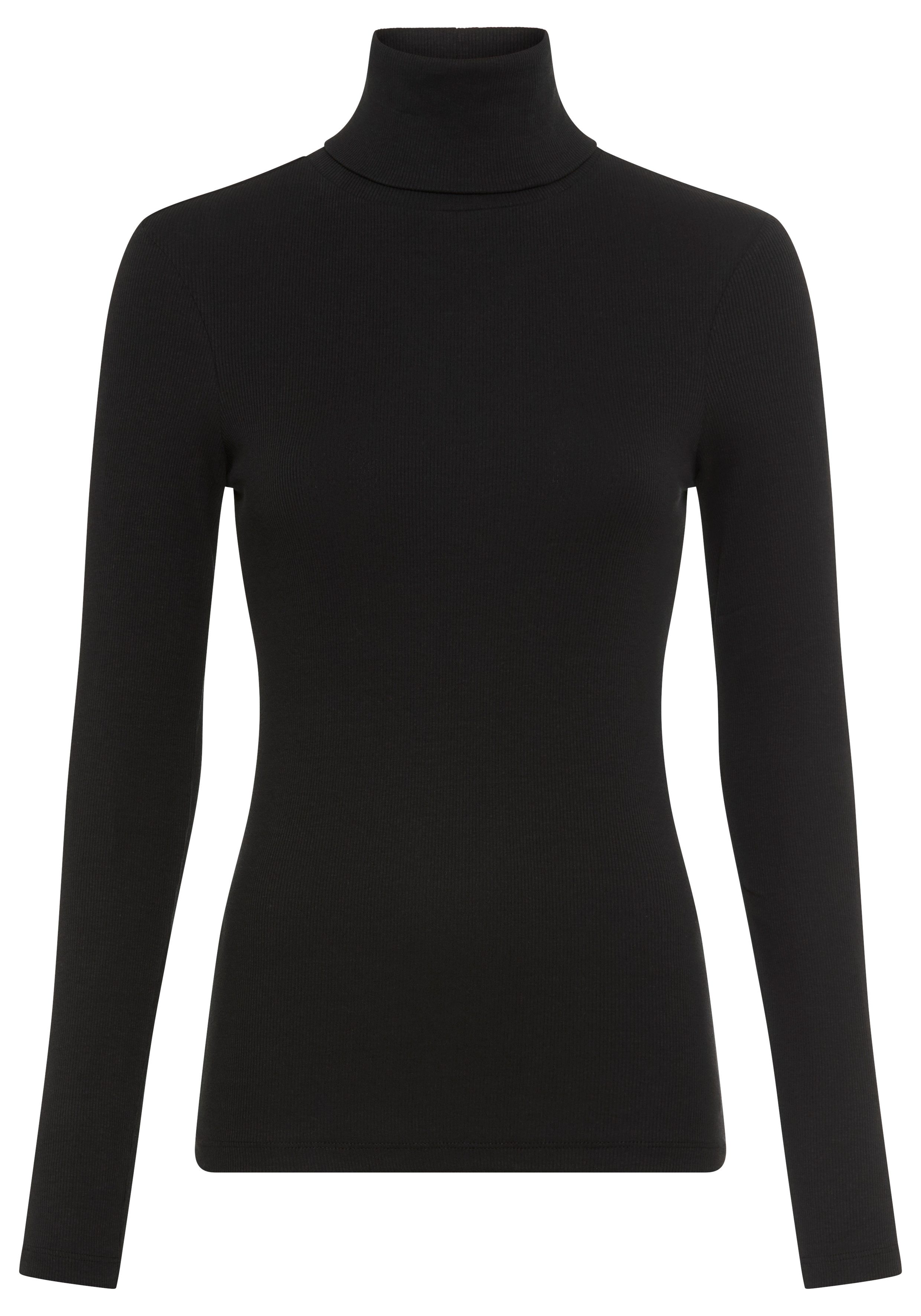 AJC Shirt met lange mouwen zeer figuurvolgend, rolkragen, basic-stijl