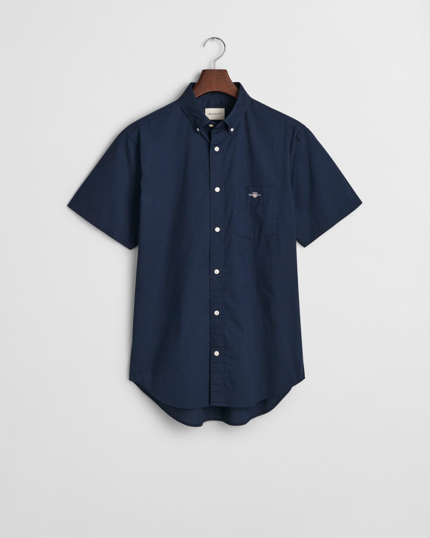 Gant Overhemd met korte mouwen Regular fit poplin overhemd licht slijtvast easy care