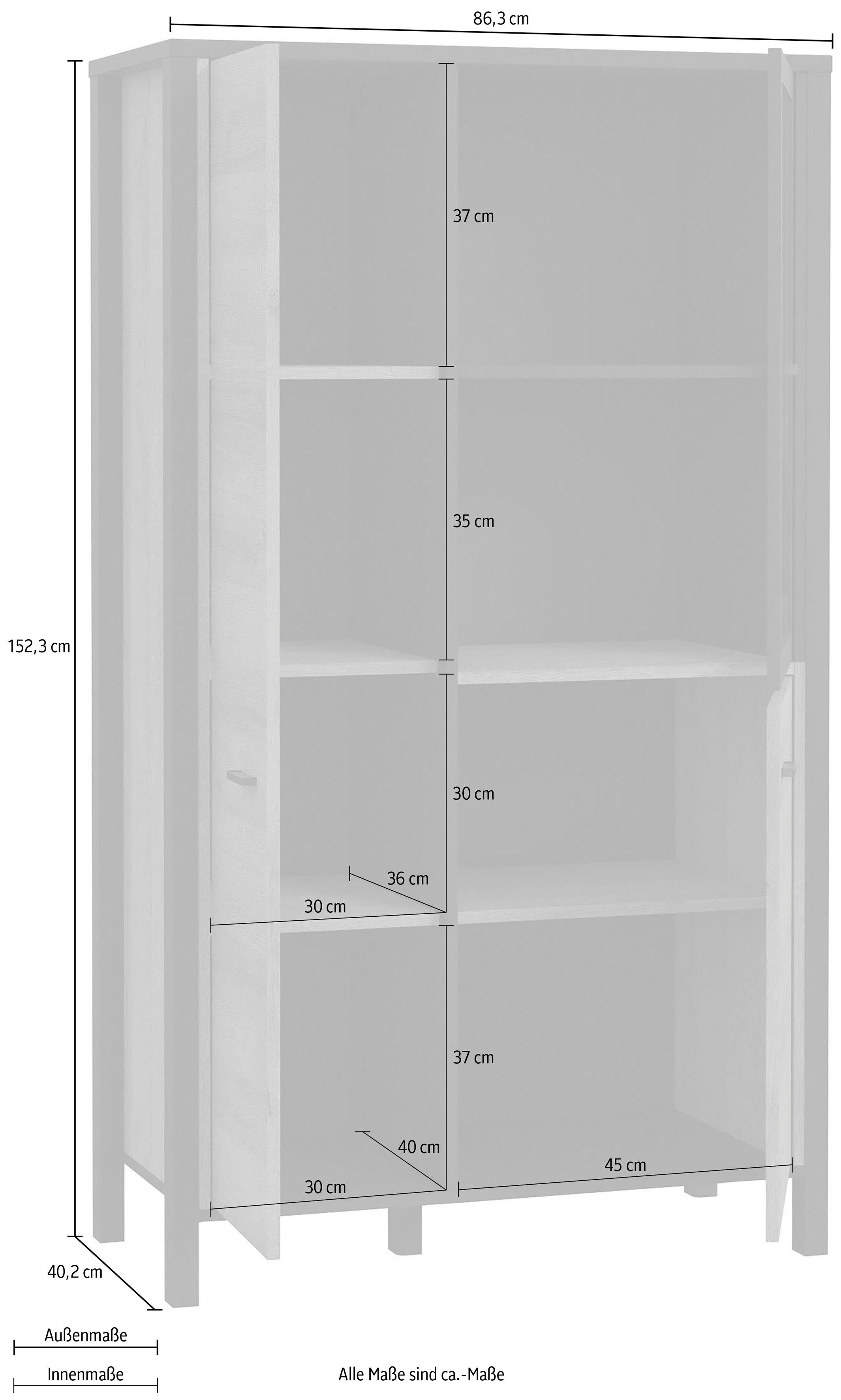FORTE Vitrinekast High Rock Hoogte ca. 152 cm