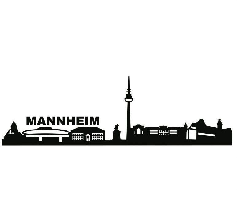 Wall-Art Wandfolie Stad skyline Mannheim 120 cm (1 stuk)