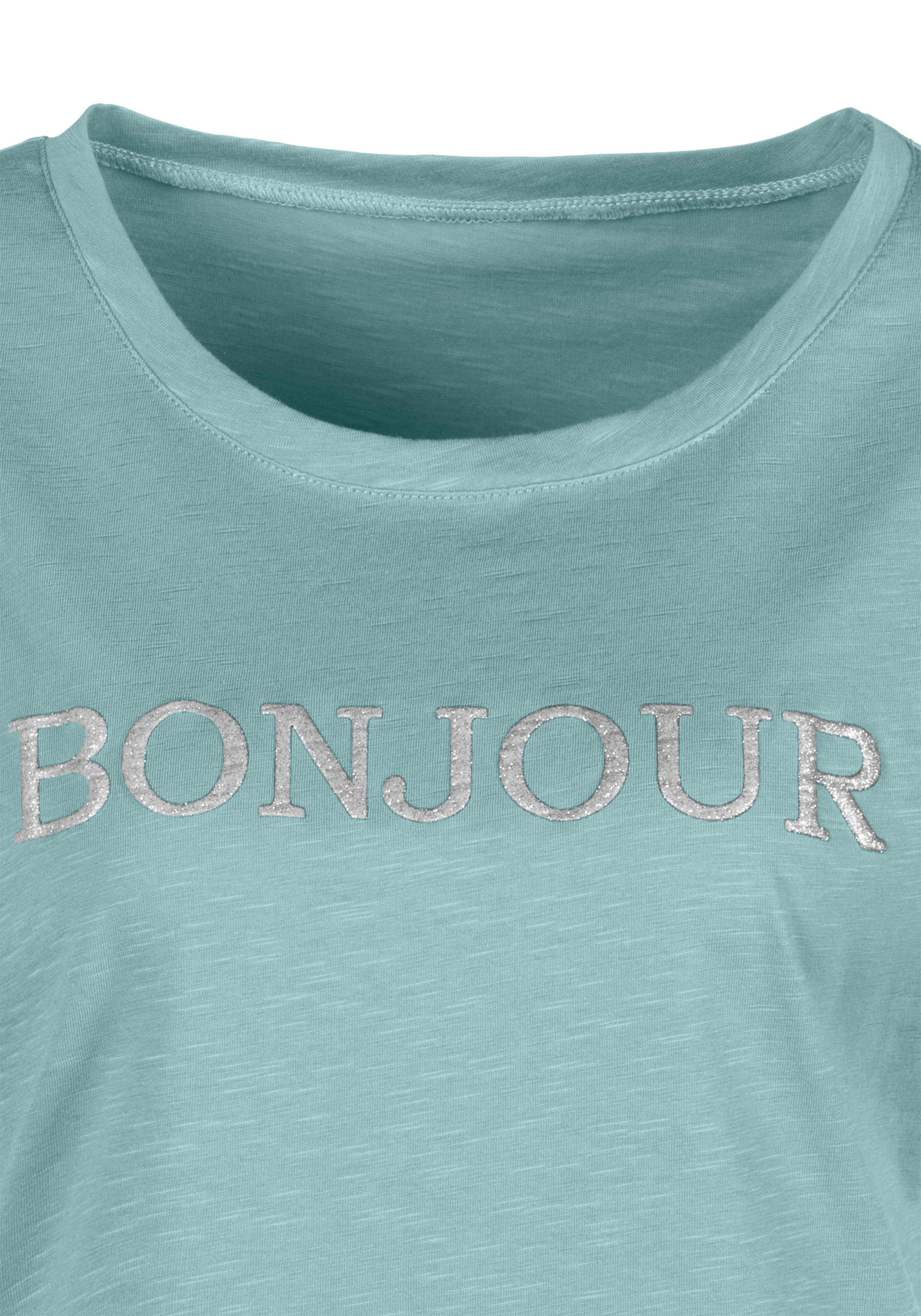 Vivance T-shirt Met frontdruk "Bonjour" in een zachte katoenkwaliteit