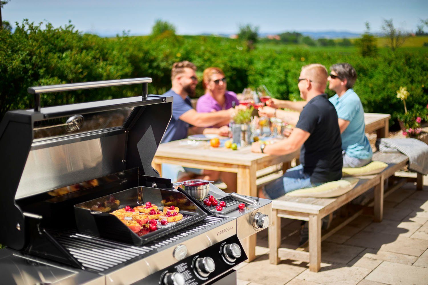 ROESLE Grillplaat Plancha, 25429 uit porselein geëmailleerd gietijzer voor vlees en groenten