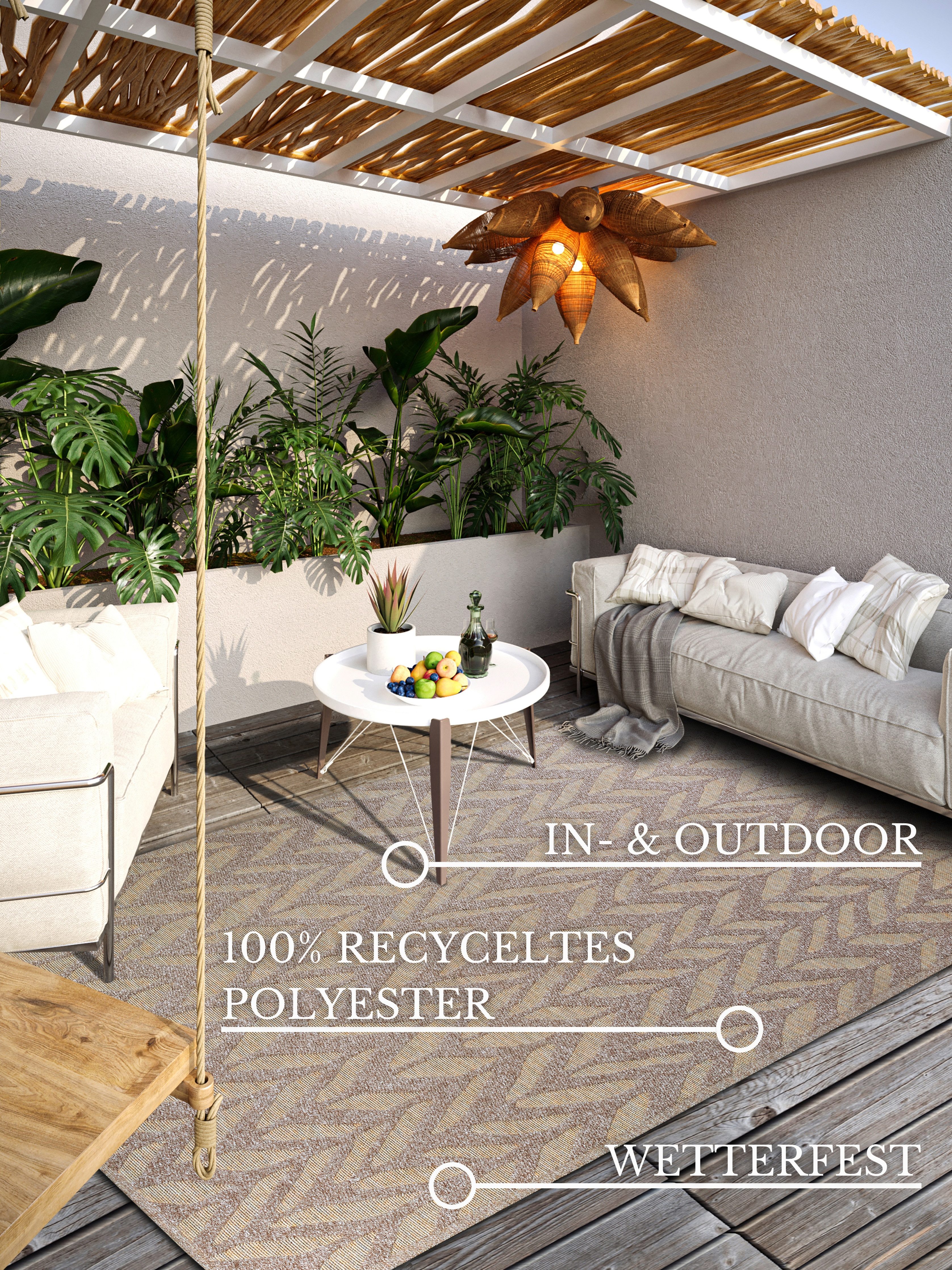 Villeroy & Boch Outdoorkleed Georgette In-& Outdoor, Vlakweefsel, weerbestendig, Terras, Balkon, modern, Trend