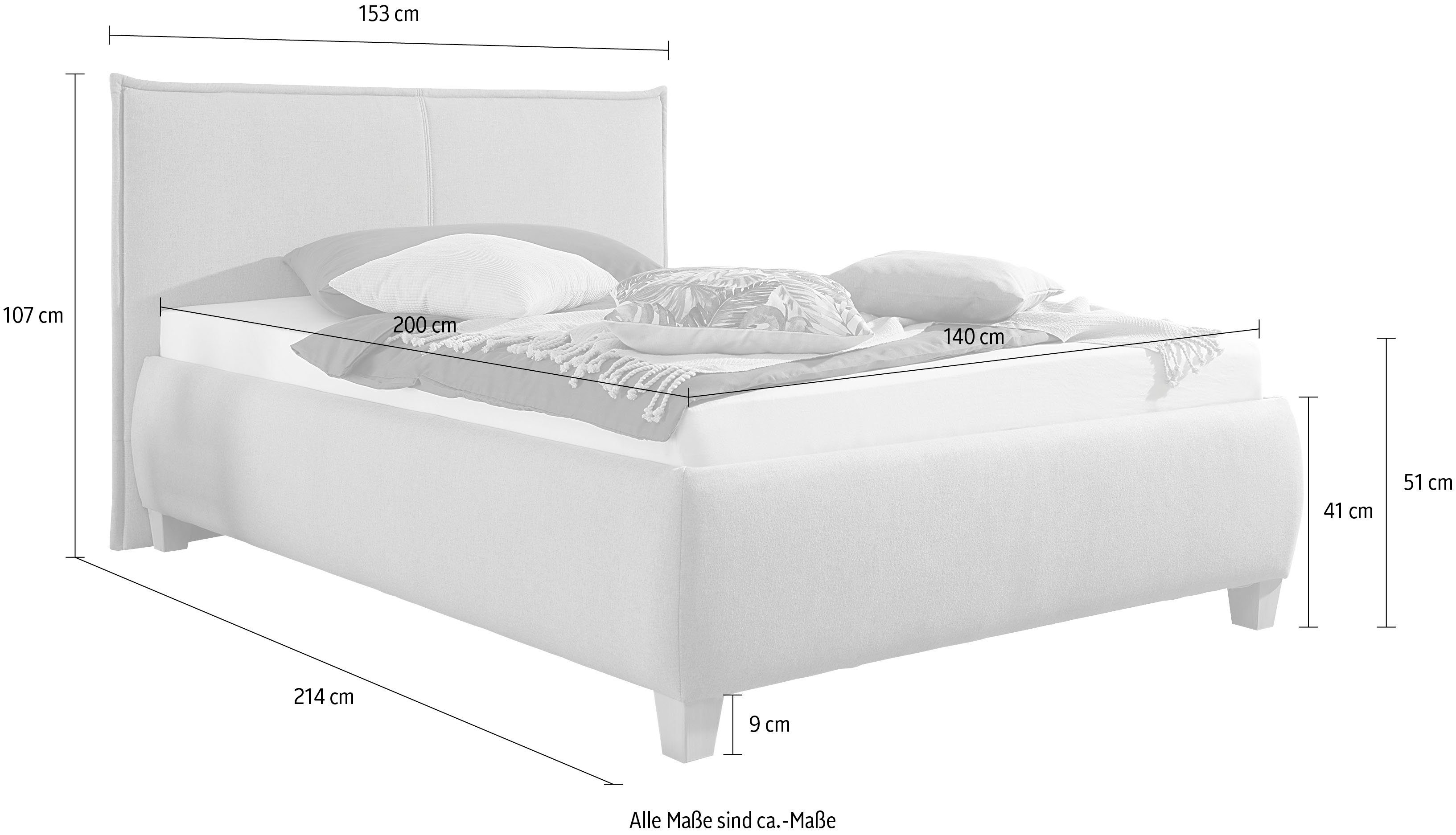 Maintal Gestoffeerd bed met bedkist