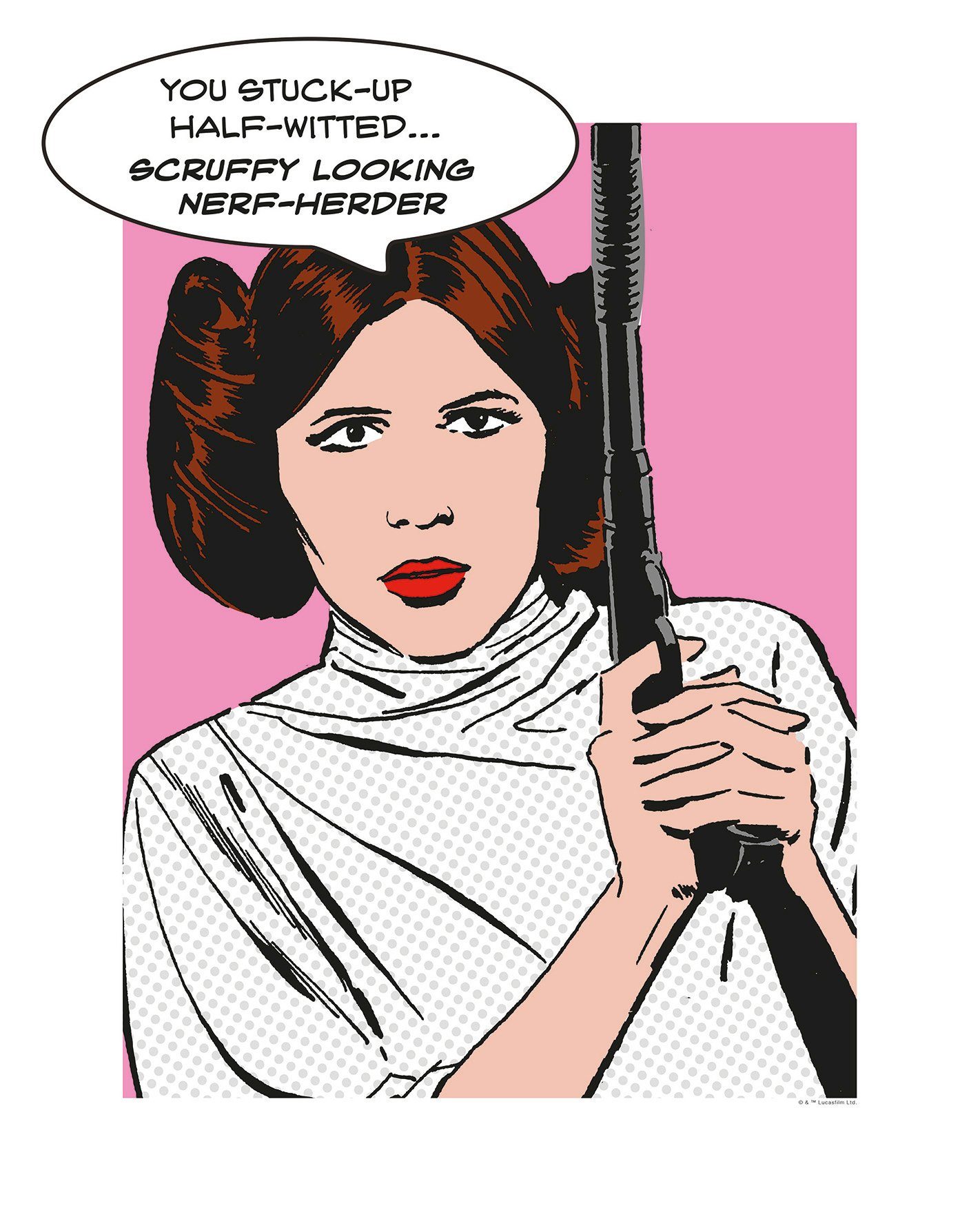 Komar wanddecoratie Star Wars Classic Comic Quote Leia, zonder lijst