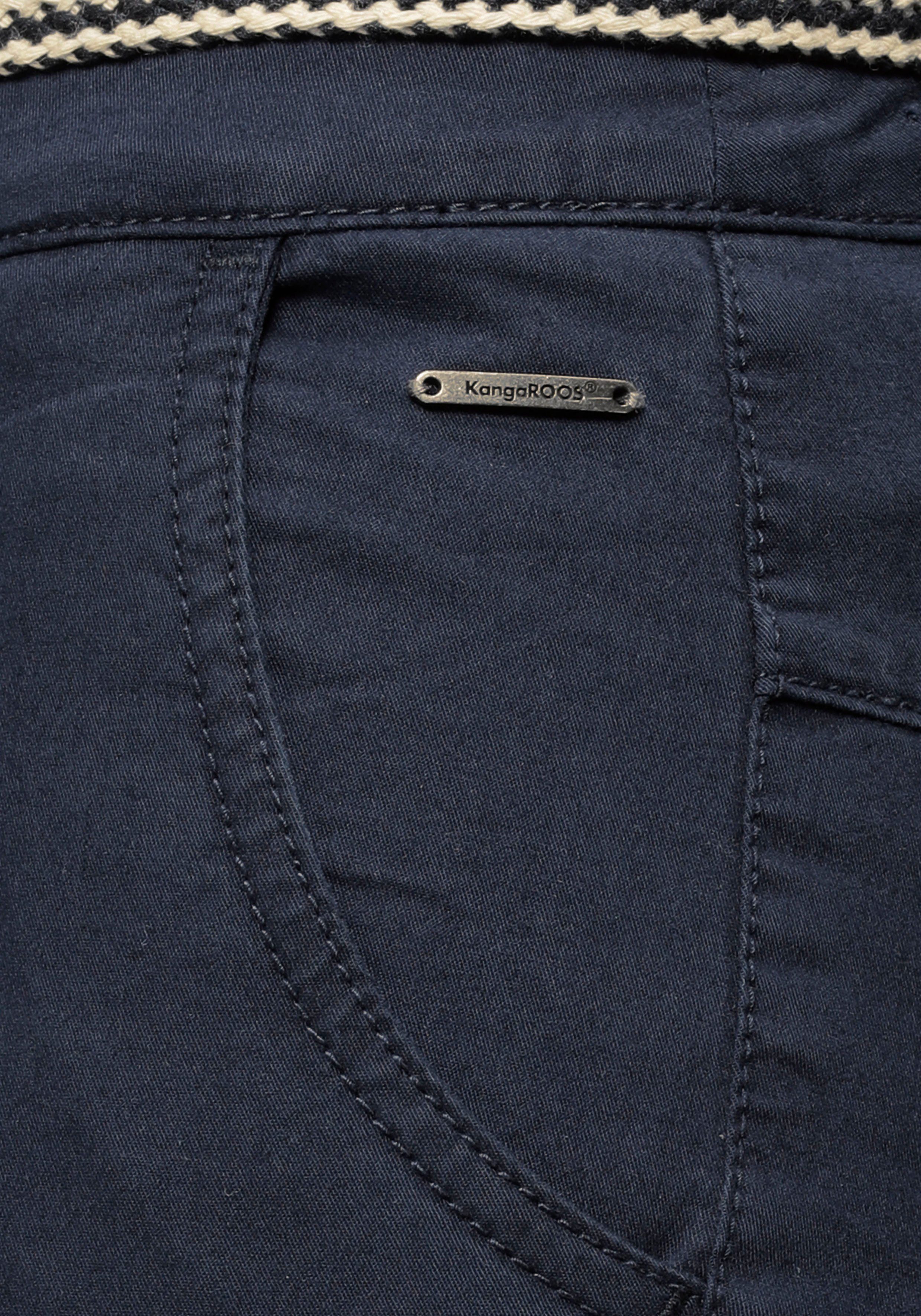 KangaROOS Chino in smal model, met koord te strikken (set, 2-delig, Met riem)