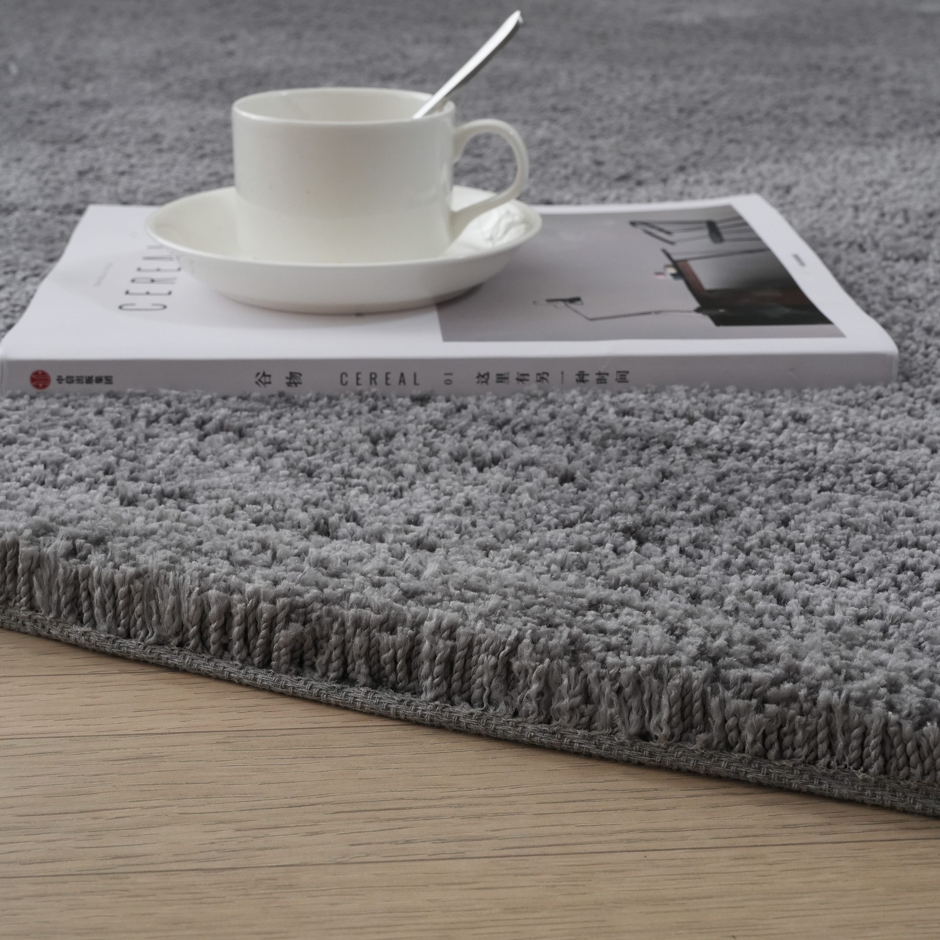 LeGer Home by Lena Gercke Hoogpolig vloerkleed Halrum, effen, bijzondere vorm, modern organische vorm, boonvorm, knuffelig, woonkamer, slaapkamer