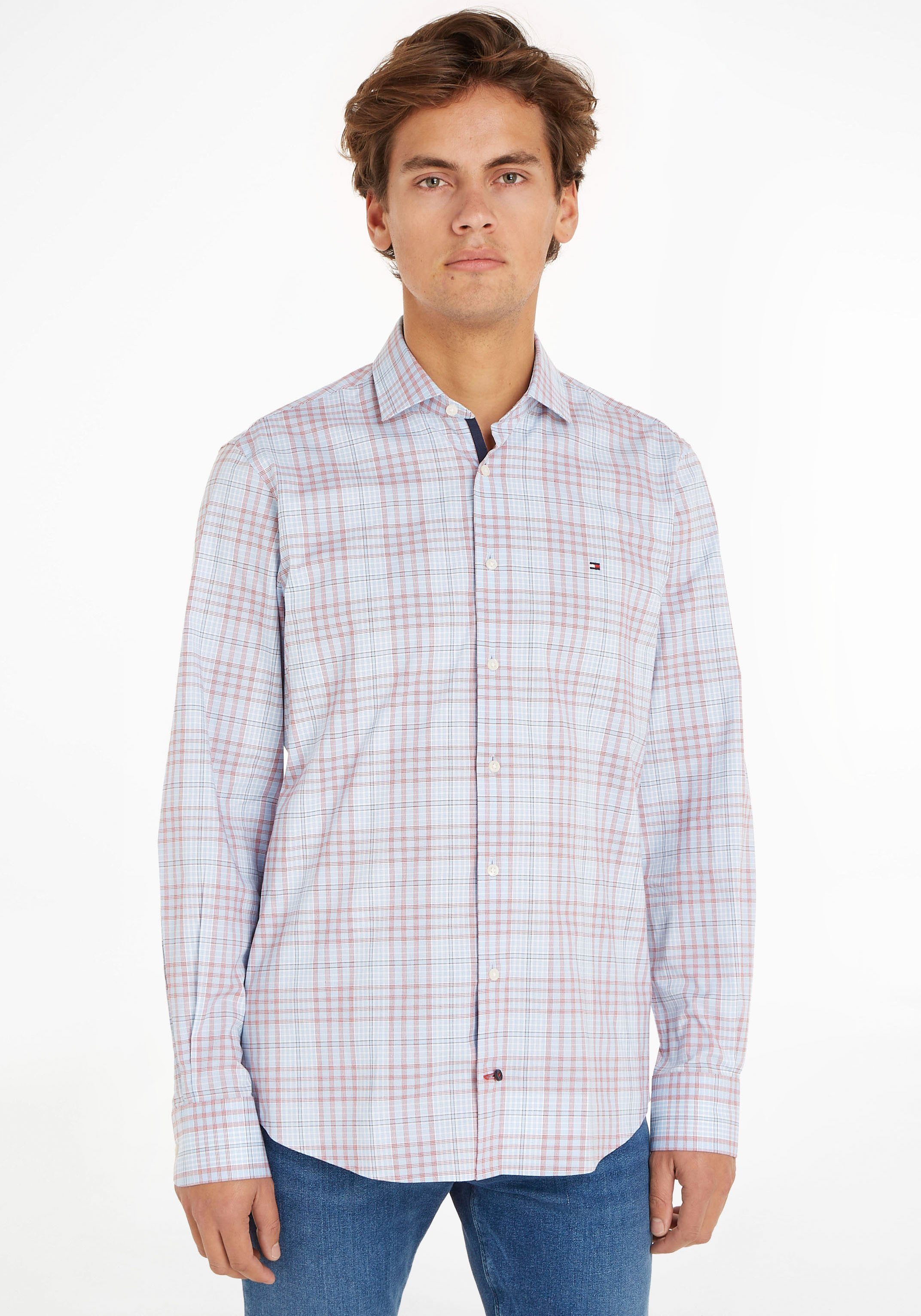 Tommy Hilfiger TAILORED Overhemd met lange mouwen CL STRETCH GLEN CHECK SF SHIRT