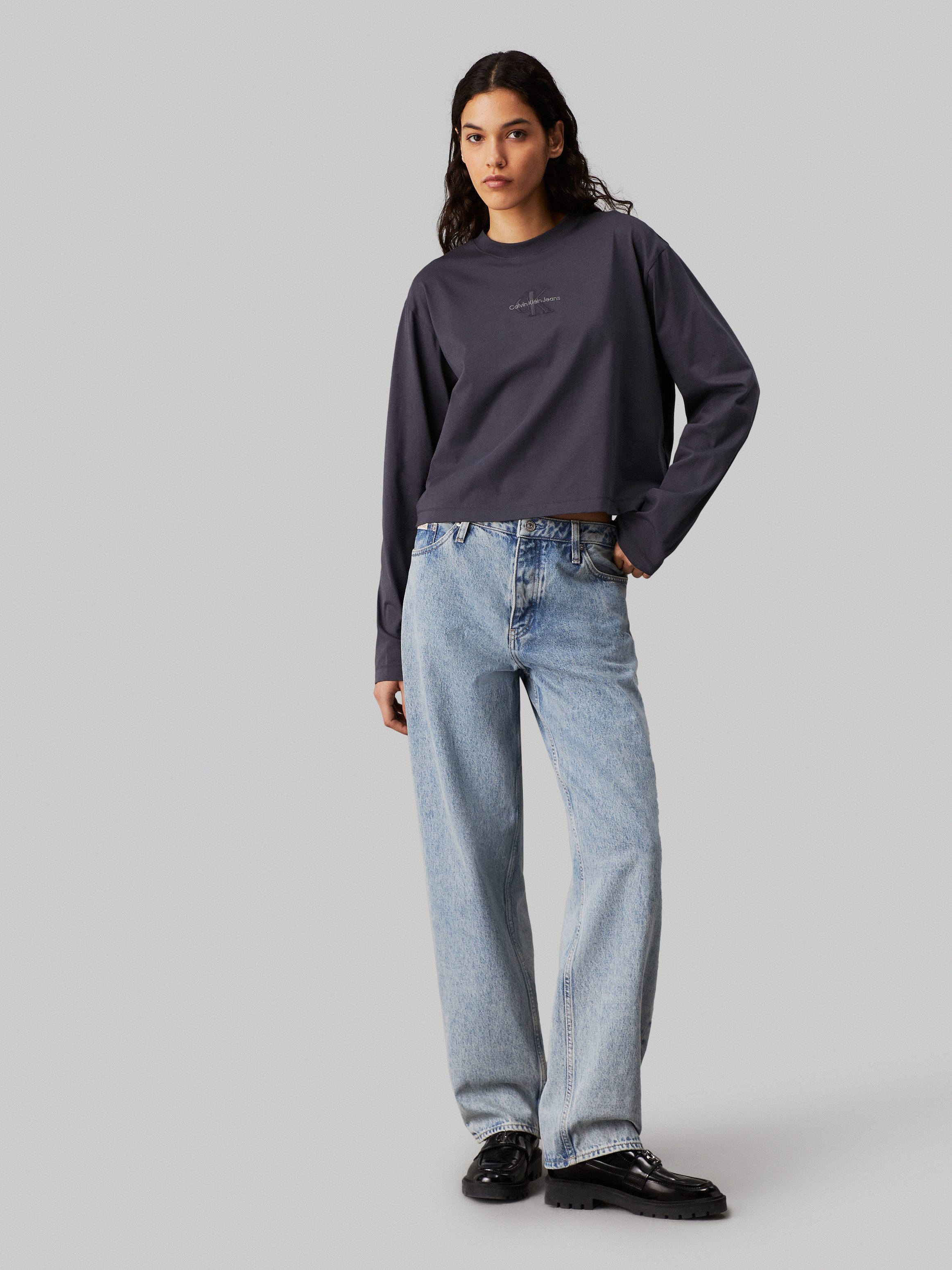 Calvin Klein Shirt met lange mouwen MONOLOGO LOOSE LS TEE