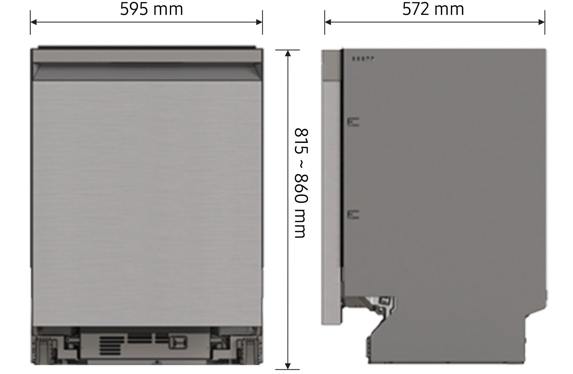 Samsung Semi-geïntegreerde vaatwasser DW60BG750SSLET, 81,5 cm x 59,5 cm