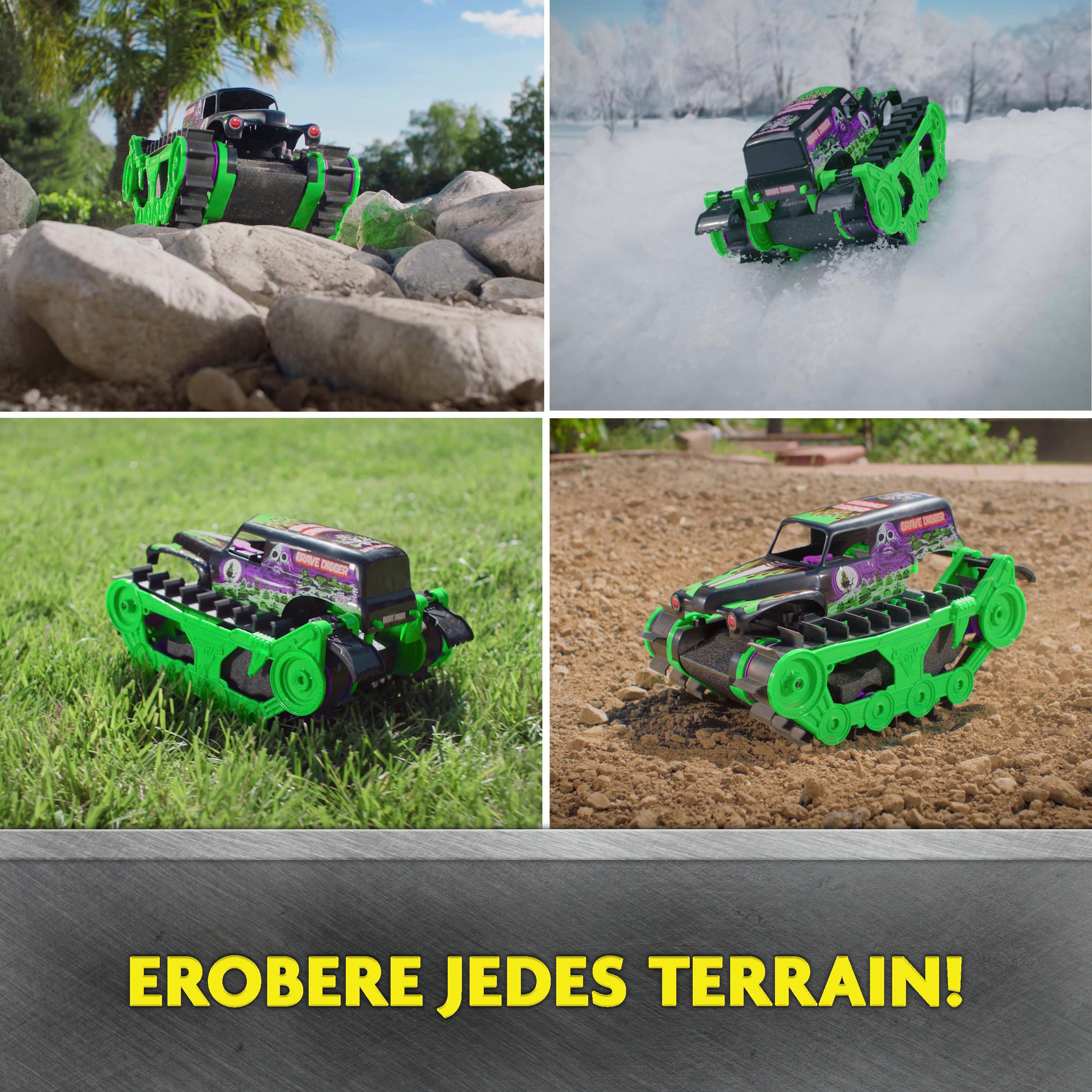 Spin Master Rc-monstertruck Monster Jam - Grave Digger Trax All-terrain, terreinvaardig op de oever en in het water