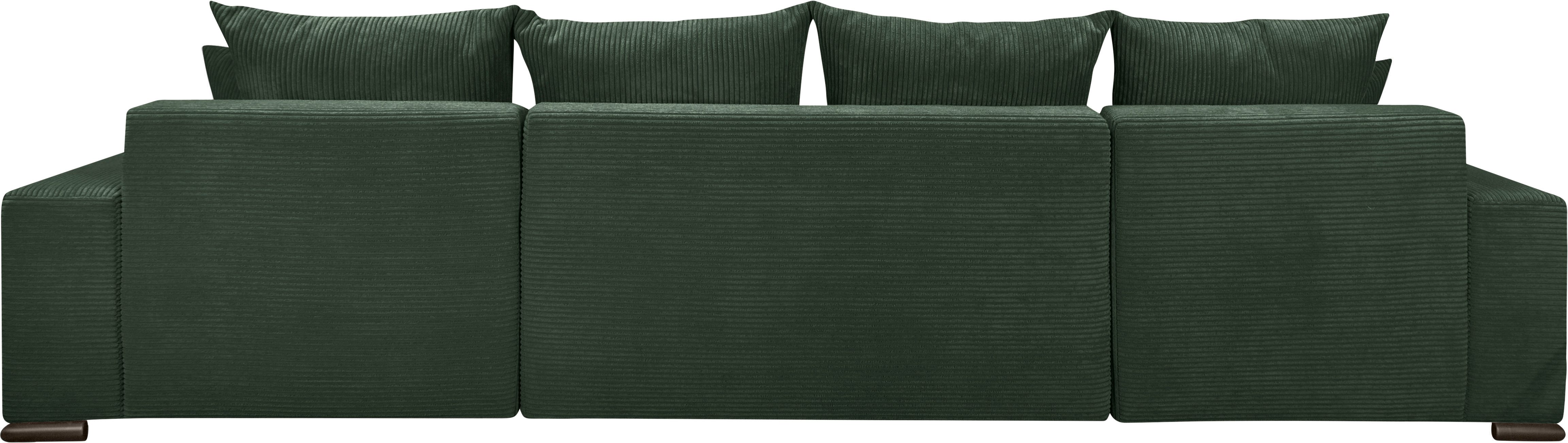 COLLECTION AB Zithoek XL-Josy U-vorm, breedte 313 cm, cord-/mix incl. bedfunctie, bedlade, met 4 gelijk grote rugkussens