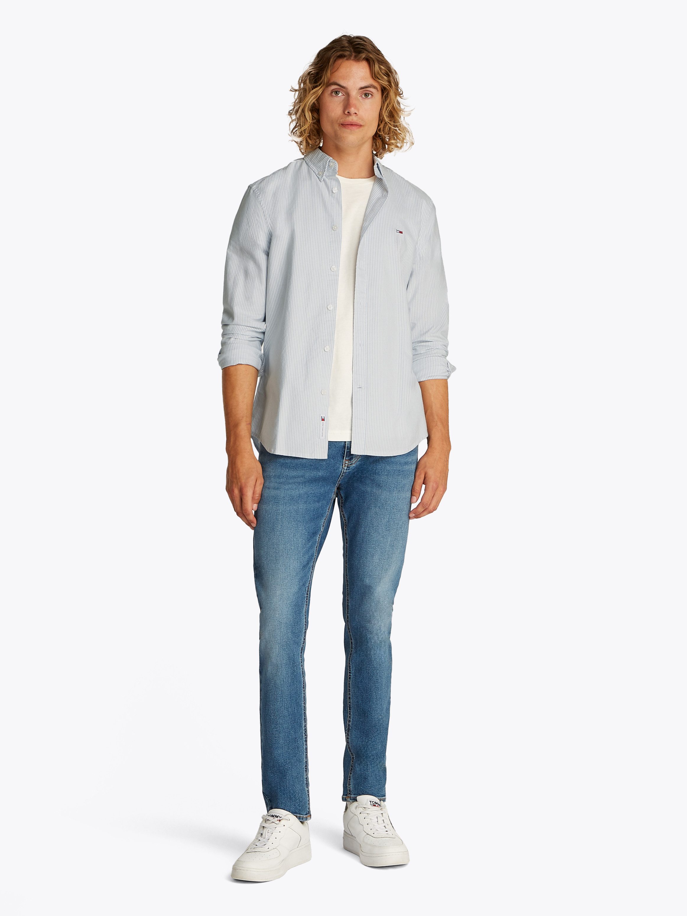 TOMMY JEANS Overhemd met lange mouwen TJM SLIM STRIPE OXFORD SHIRT EXT