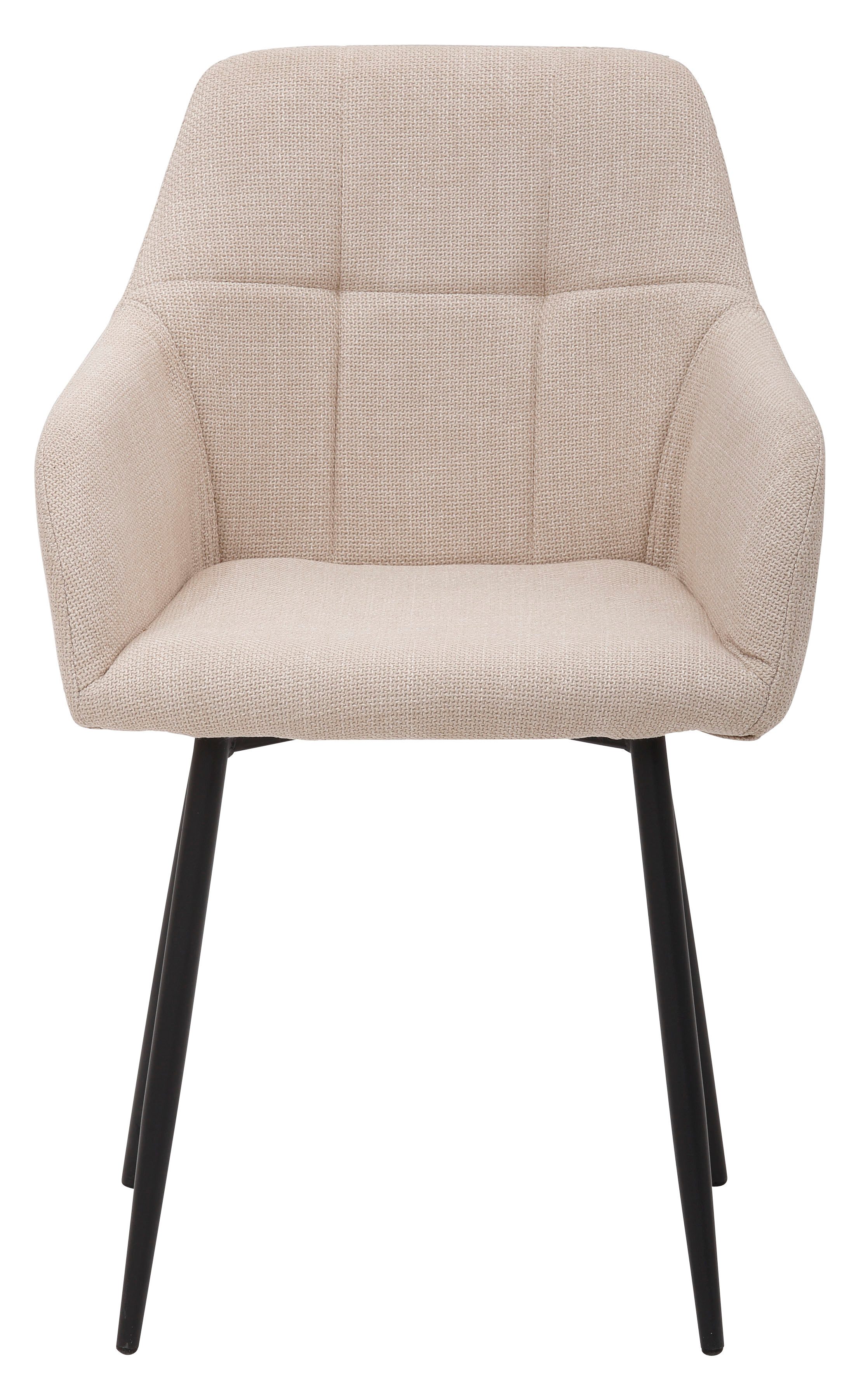 HELA Eetkamerstoel Hanna Schaalstoel, armleuningstoel, bekleding geweven stof (set, 2 stuks)