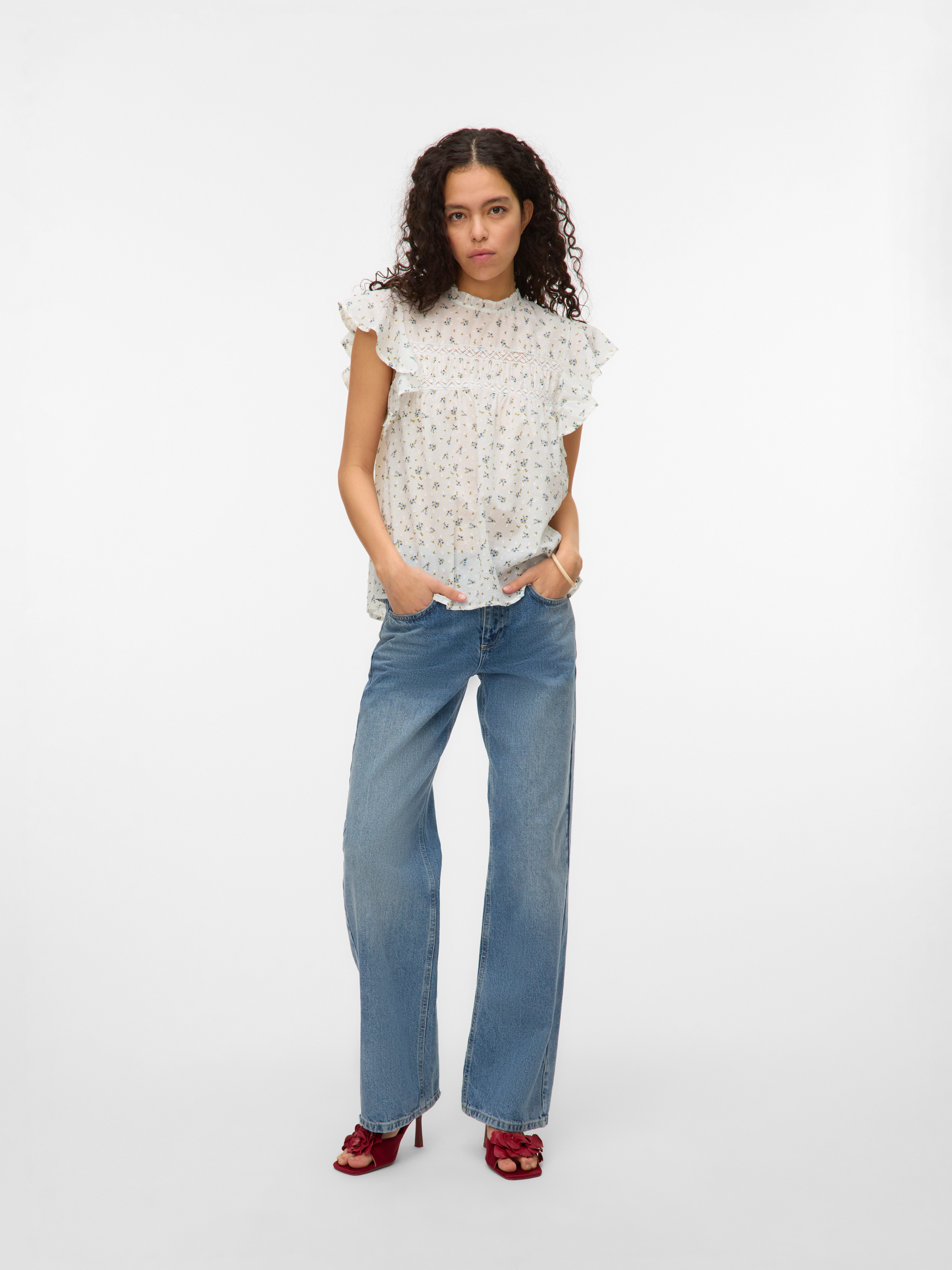 Vero Moda Shirt VMTRINE SL LACE TOP WVN NOOS