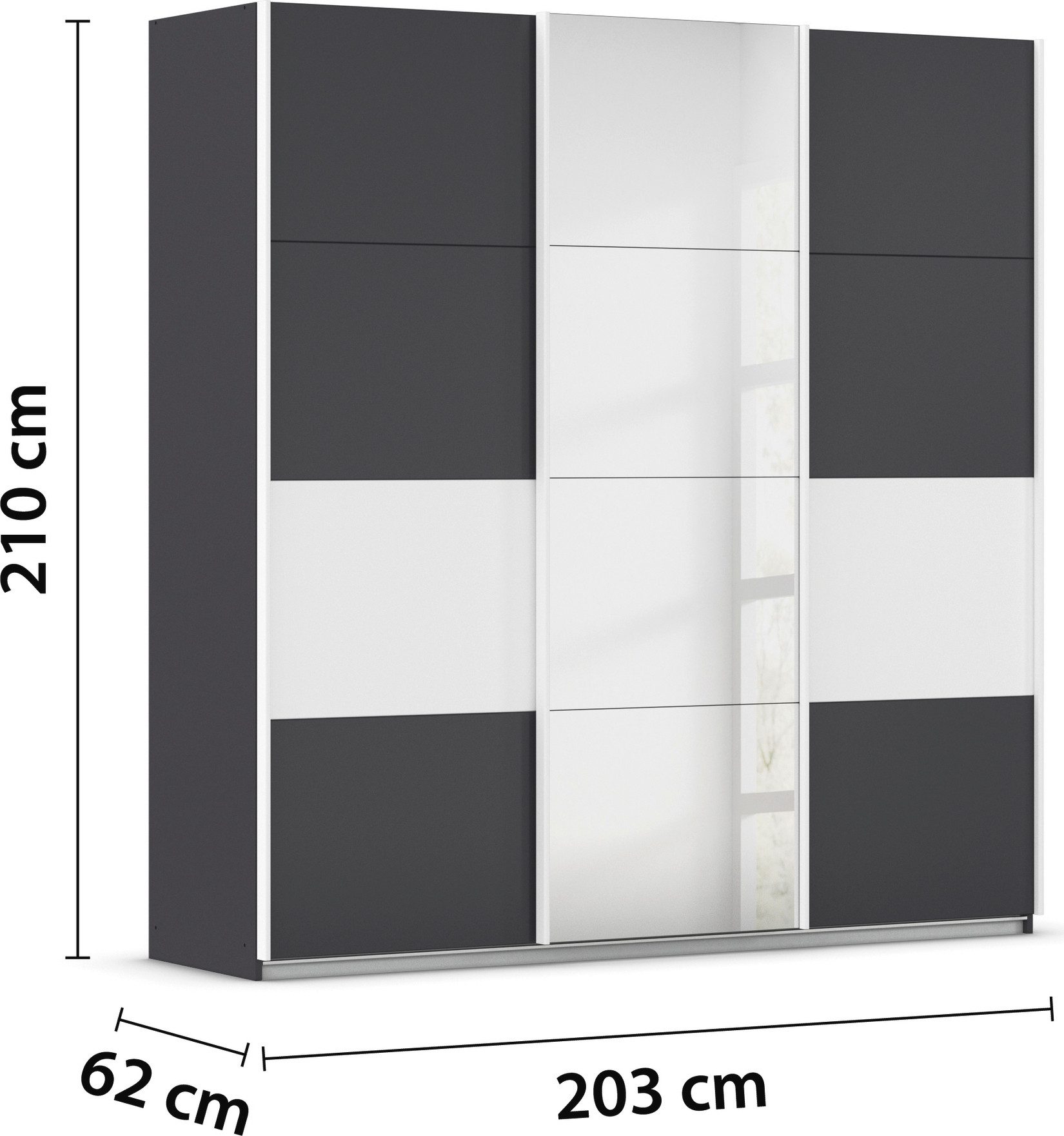 rauch Schuifdeurkast Kledingkast Kast Garderobe CORTONA inclusief indeling, 2 stoffen dozen en extra planken