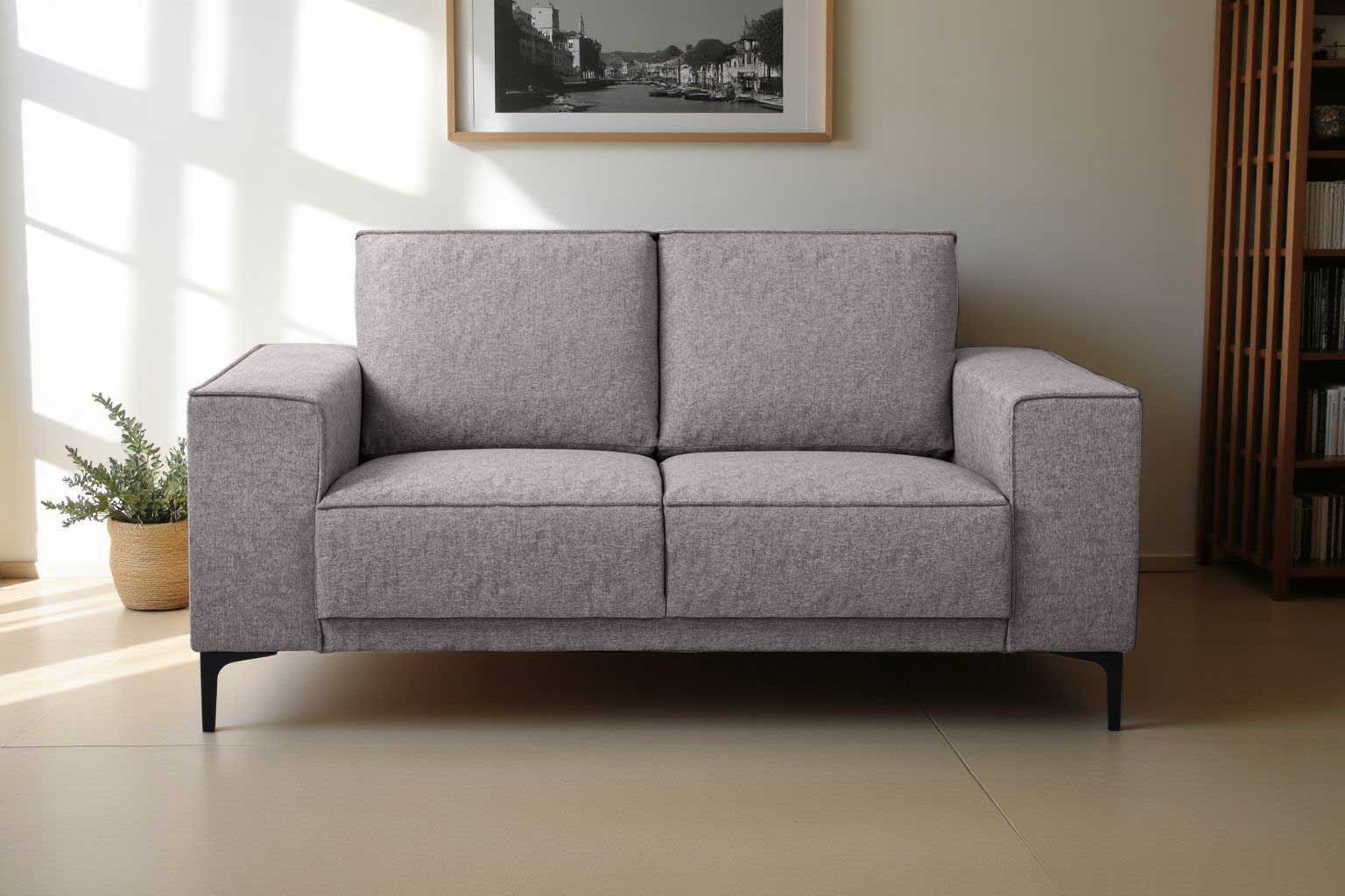 Places of Style 2-zitsbank Compact bank Oland, structuur, platweefsel, luxe microvezel, bouclé