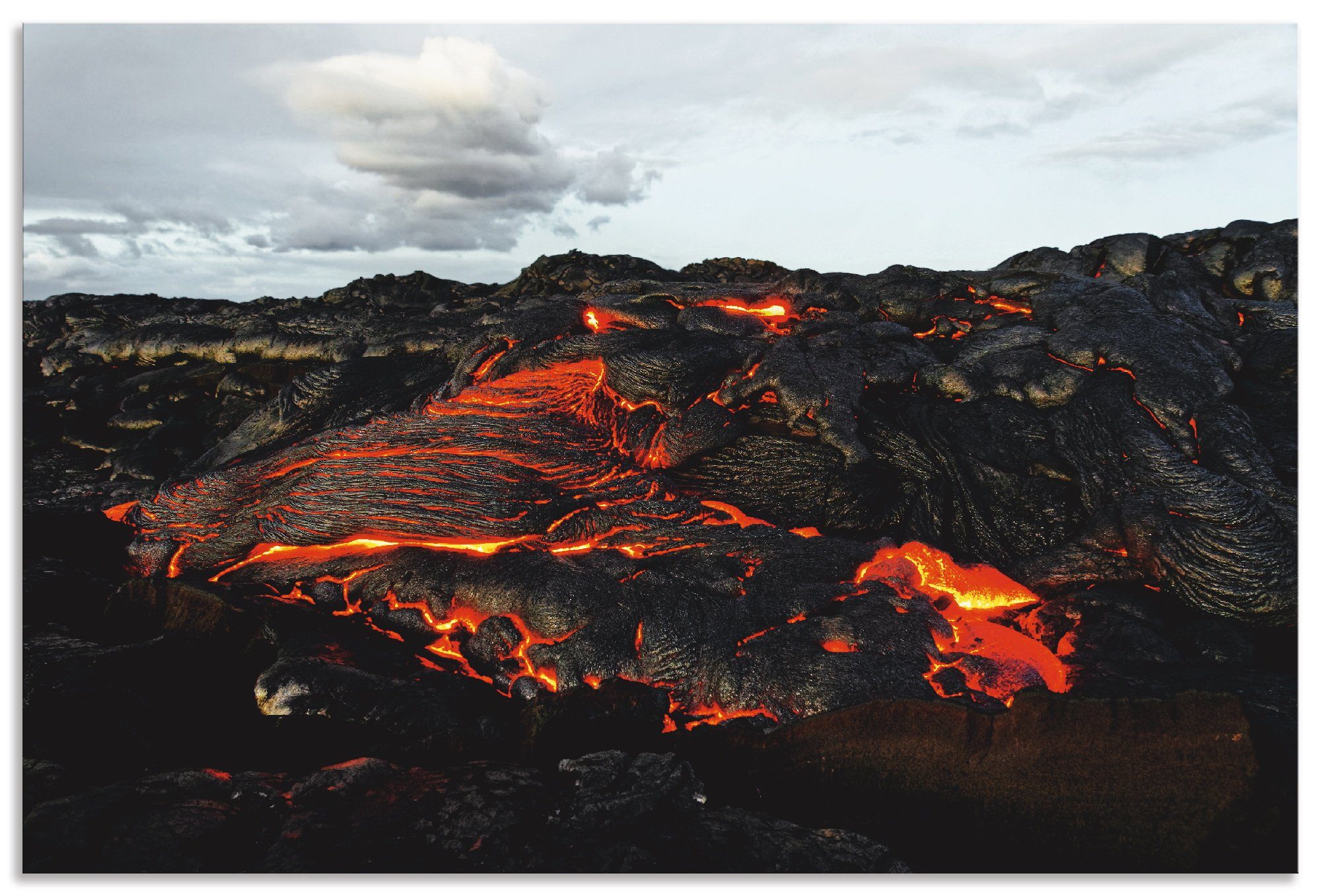 Artland Artprint Hawaï lava komt uit een spleet in de aarde in vele afmetingen & productsoorten - artprint van aluminium / artprint voor buiten, artprint op linnen, poster, muursti