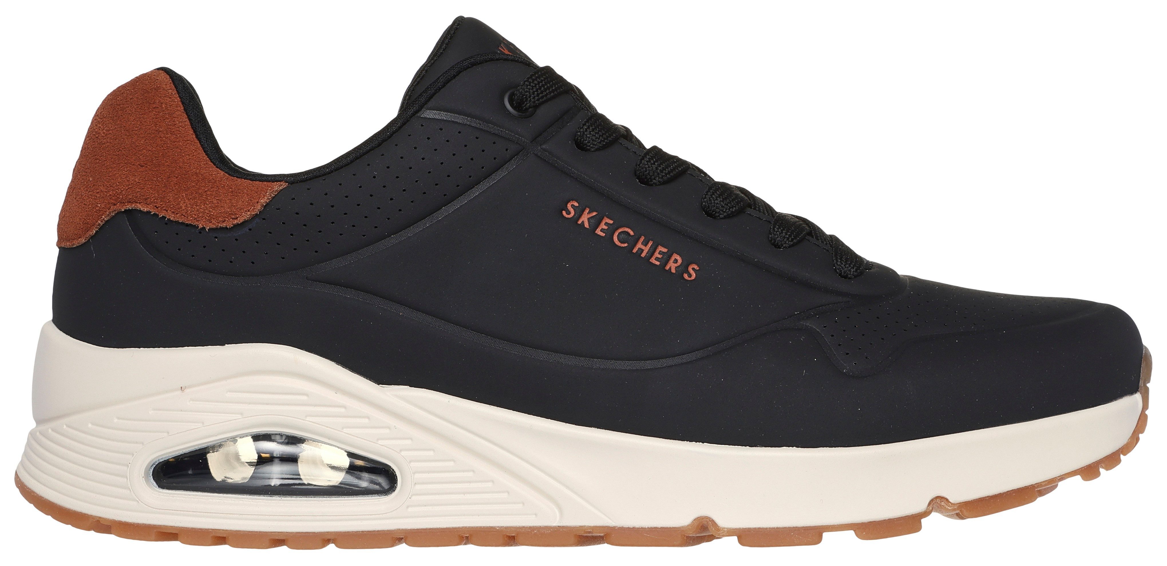 Skechers Sneakers UNO-SUITED ON AIR vrijetijdsschoen, lage schoen, veterschoen met modieuze sleehak