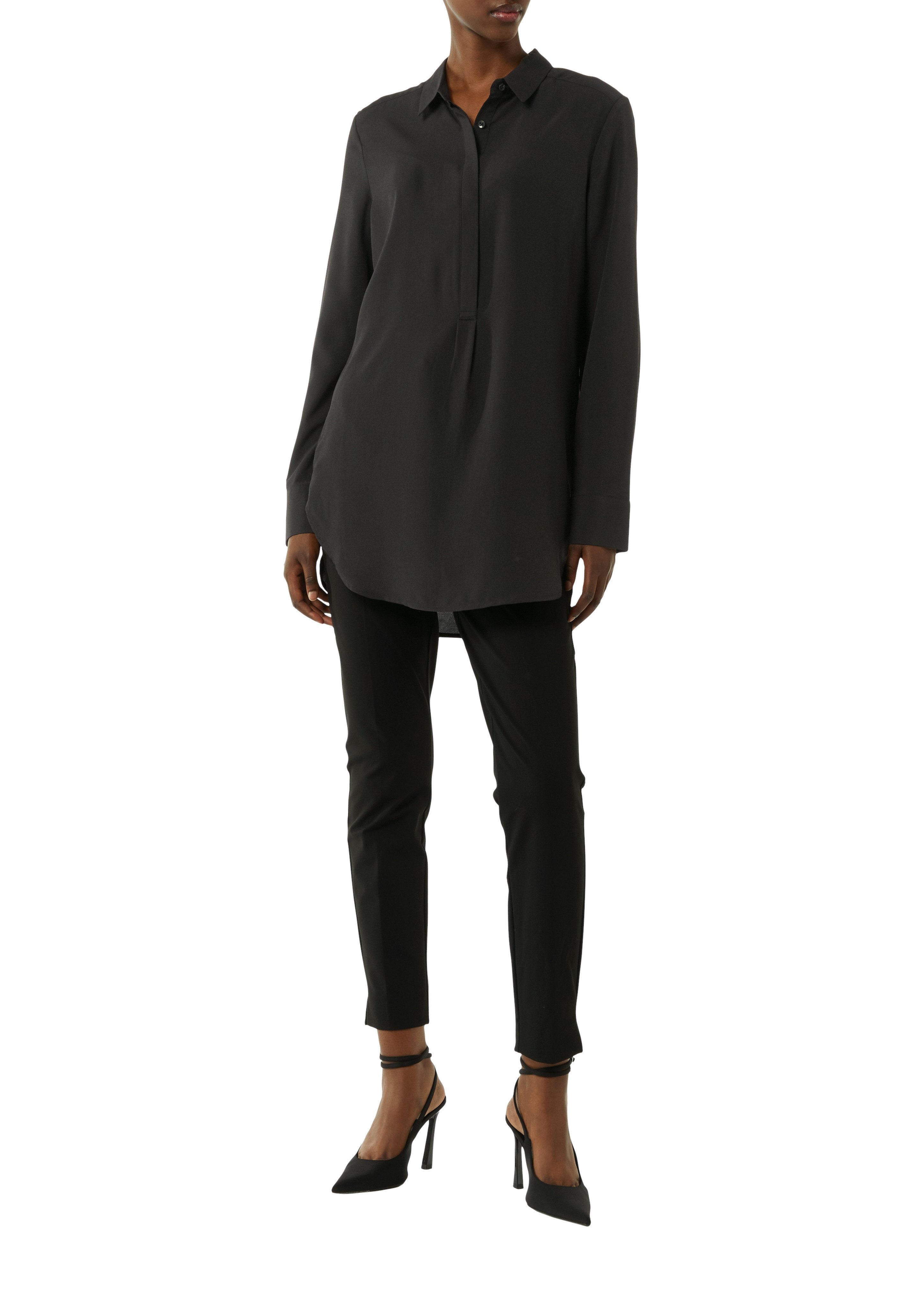 Comma Blouse met lange mouwen met licht transparant materiaal