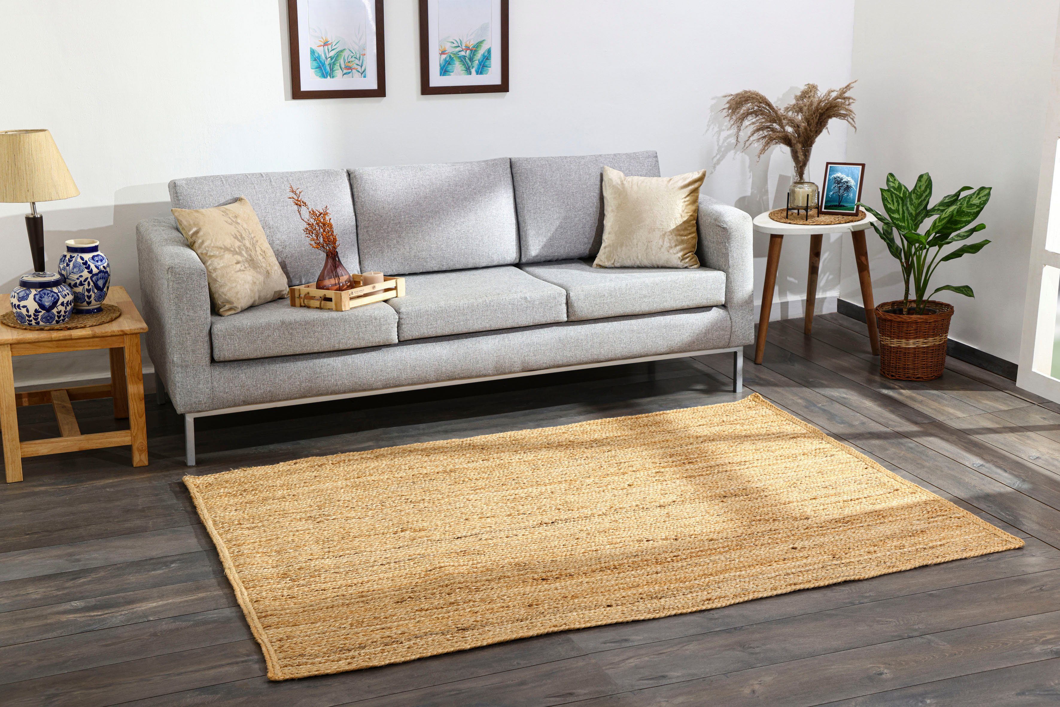 Myflair Möbel & Accessoires Vloerkleed Lola Jute tapijt, omkeerbaar tapijt, handgeweven, 100% natuurlijke vezel, Boho-stijl