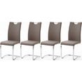mca furniture eetkamerstoel tia sledestoel stoel belastbaar tot max. 120 kg (set, 4 stuks) bruin