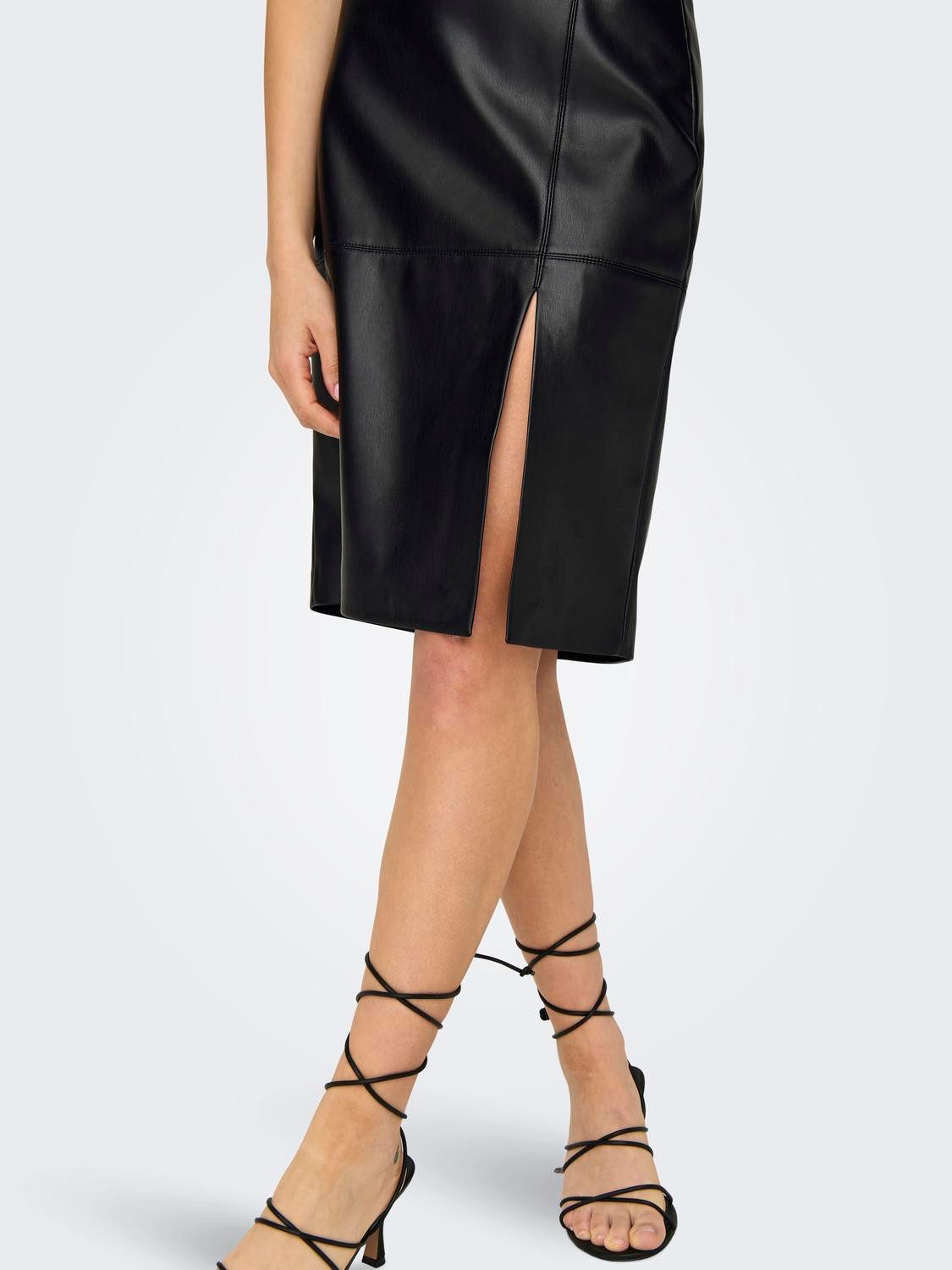 Only Imitatieleren rok ONLNEWOLINE FAUX LEATHER SKIRT CC OTW