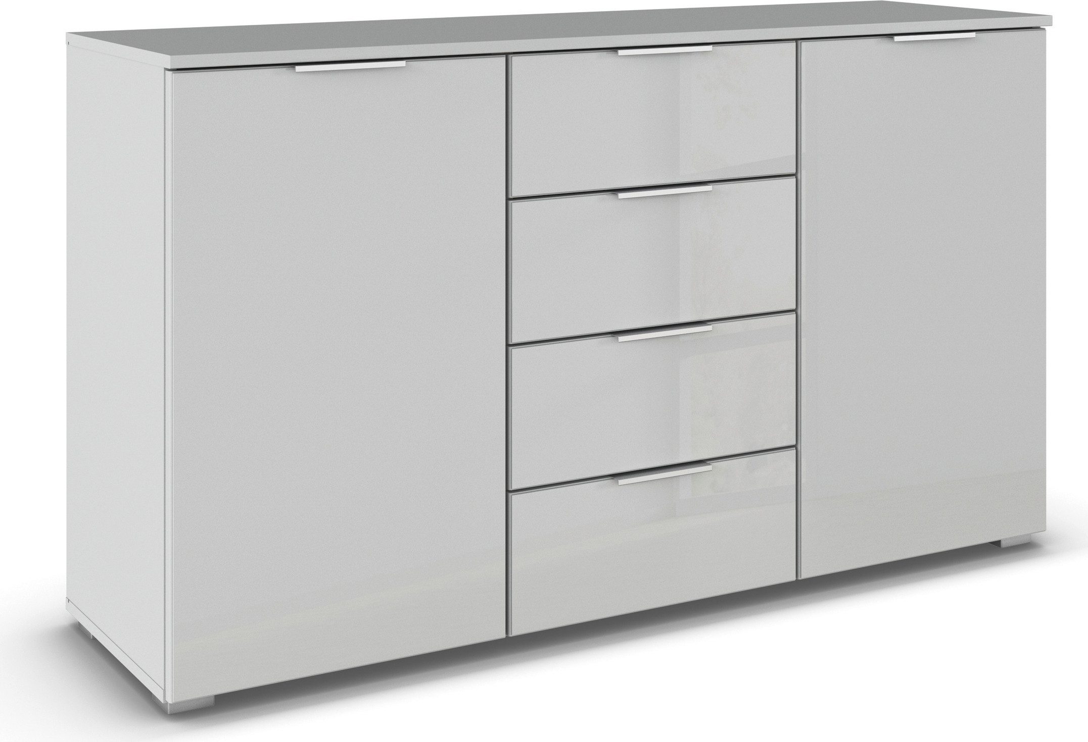 rauch Kast met laden en deuren Dressoir kast met laden en deuren ladekast AGORDO met glazen front commodes & ladekasten grijs