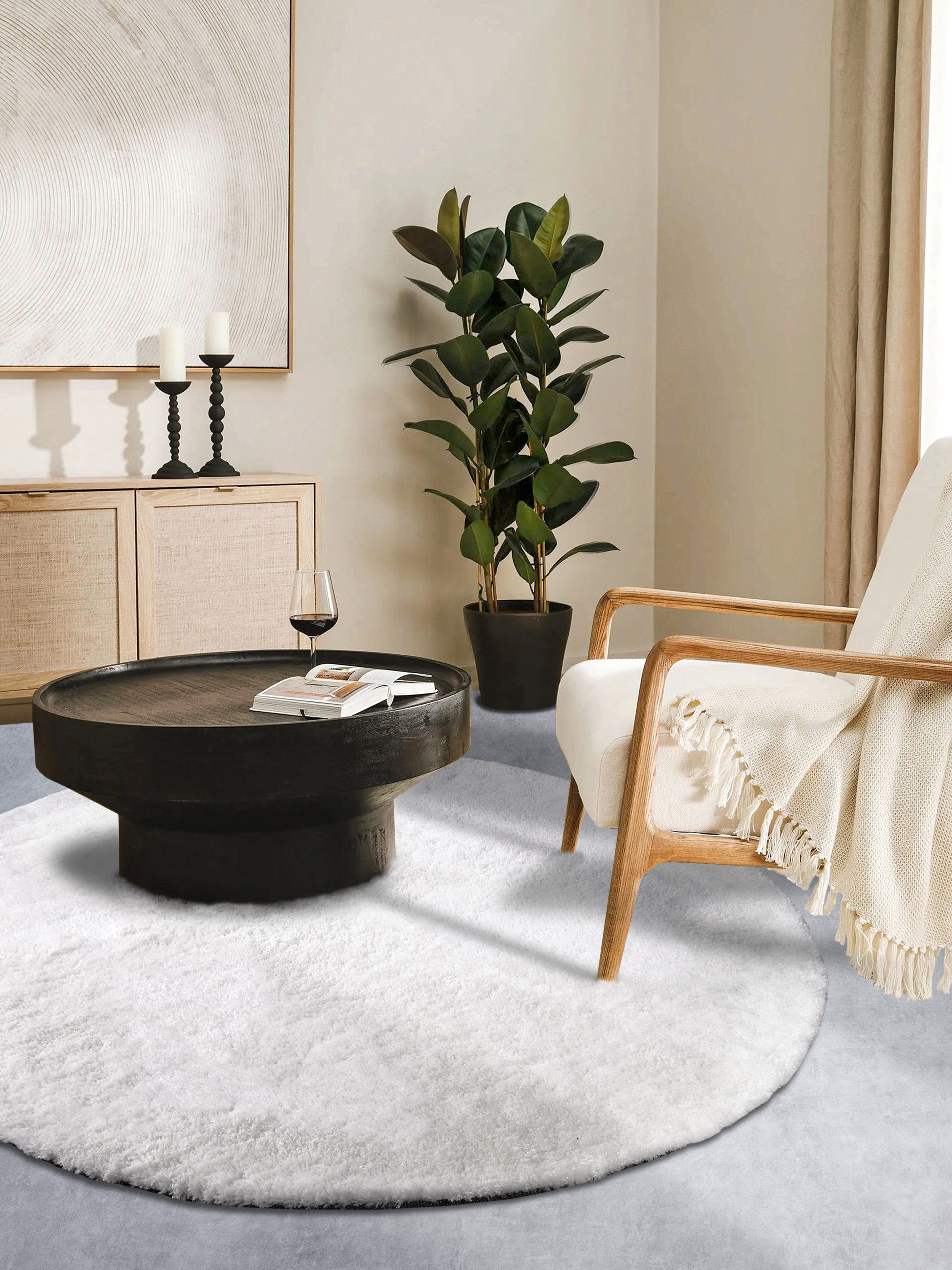 HANSE Home Hoogpolig vloerkleed Olaf Lange pool, shaggy, effen, pluizig, zacht, glanzend, modern, effen