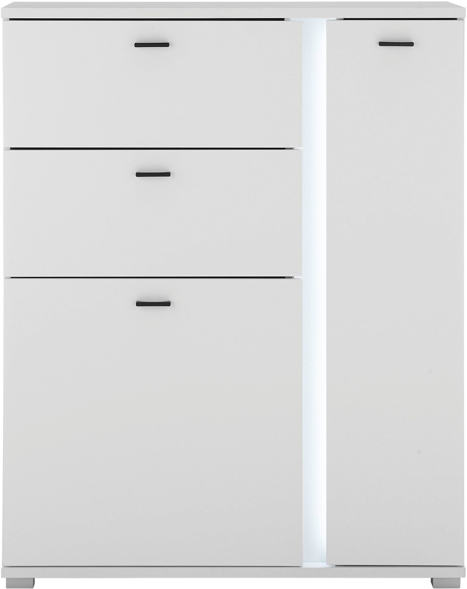 INOSIGN Highboard Long Island in moderne trendkleur, inclusief verticale verlichting, breedte 100 cm (1 stuk)
