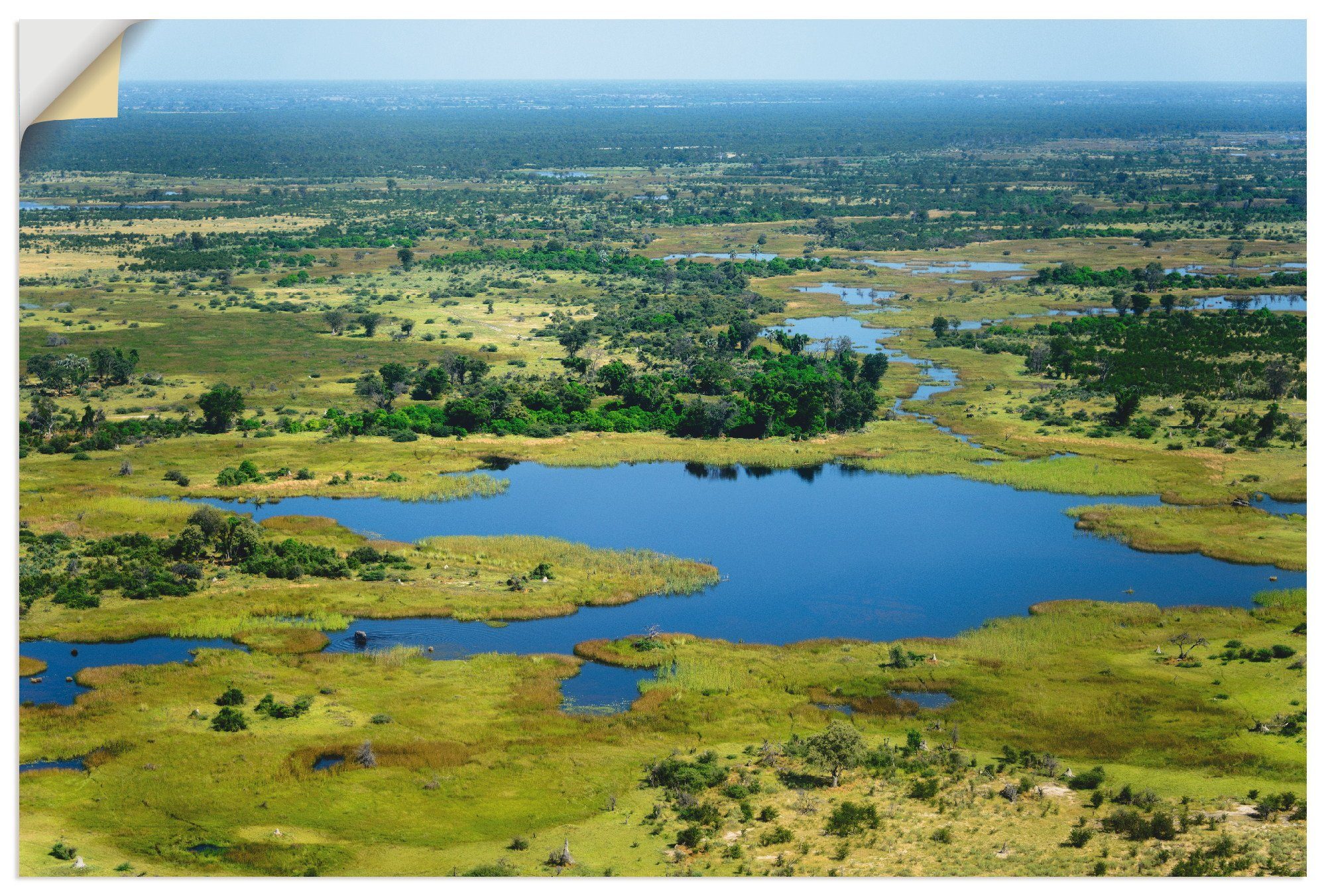 Artland Artprint Okavangodelta in vele afmetingen & productsoorten - artprint van aluminium / artprint voor buiten, artprint op linnen, poster, muursticker / wandfolie ook geschikt