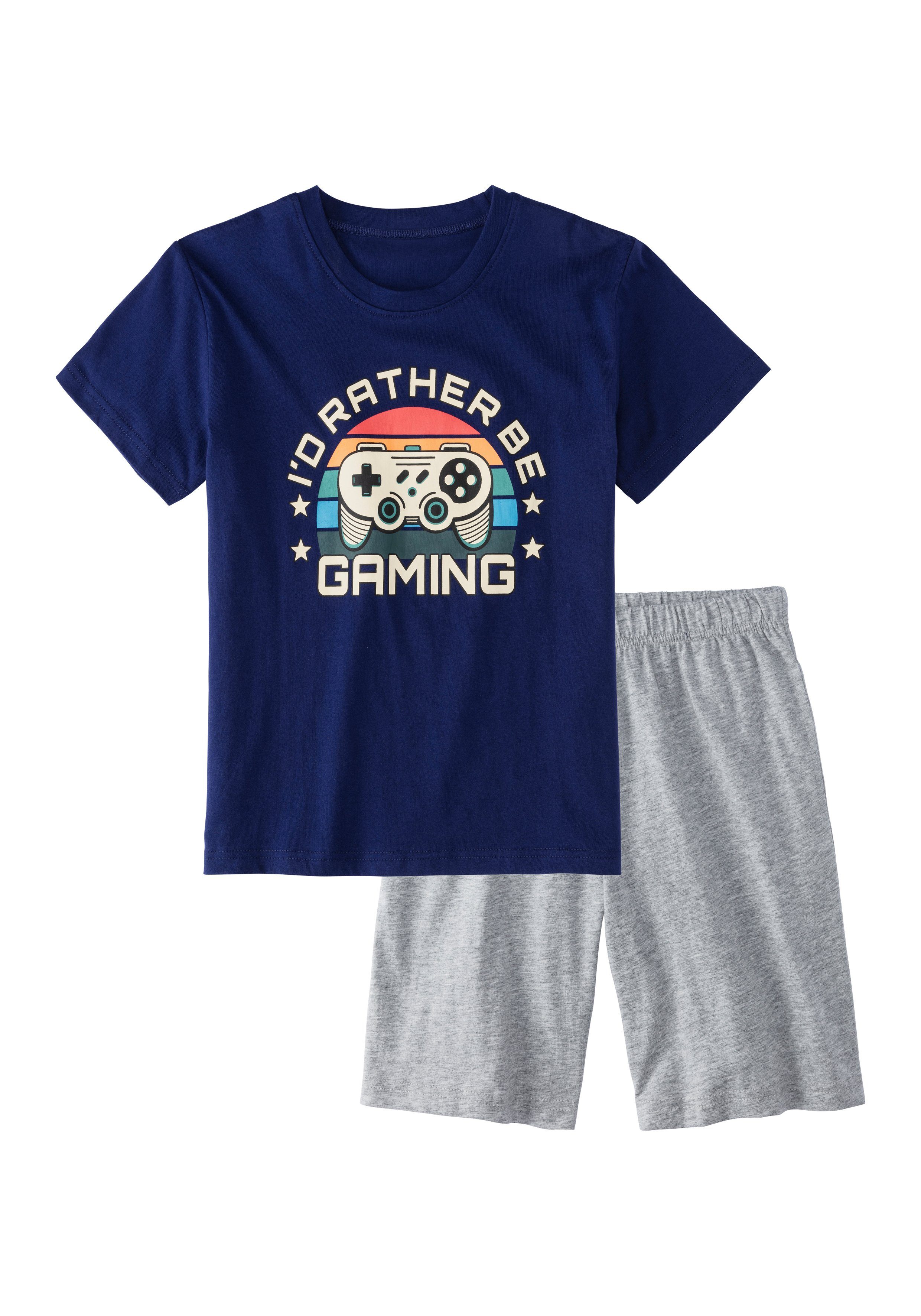 AUTHENTIC LE JOGGER Pyjama Pyjama met grote gaming-print aan de voorkant (set, 2-delig, 1 stuk) jongens pyjama's maat 158/164 multicolor