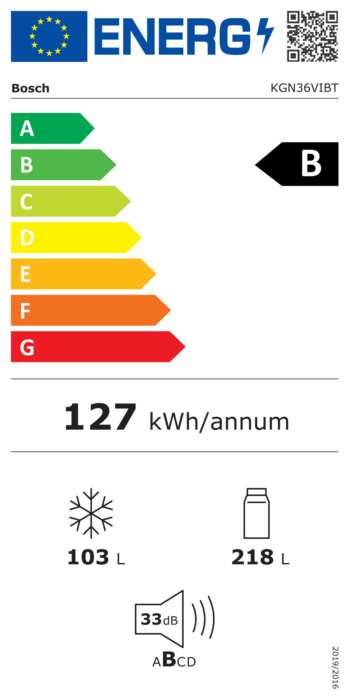 BOSCH Koel-vriescombinatie KGN36VIBT