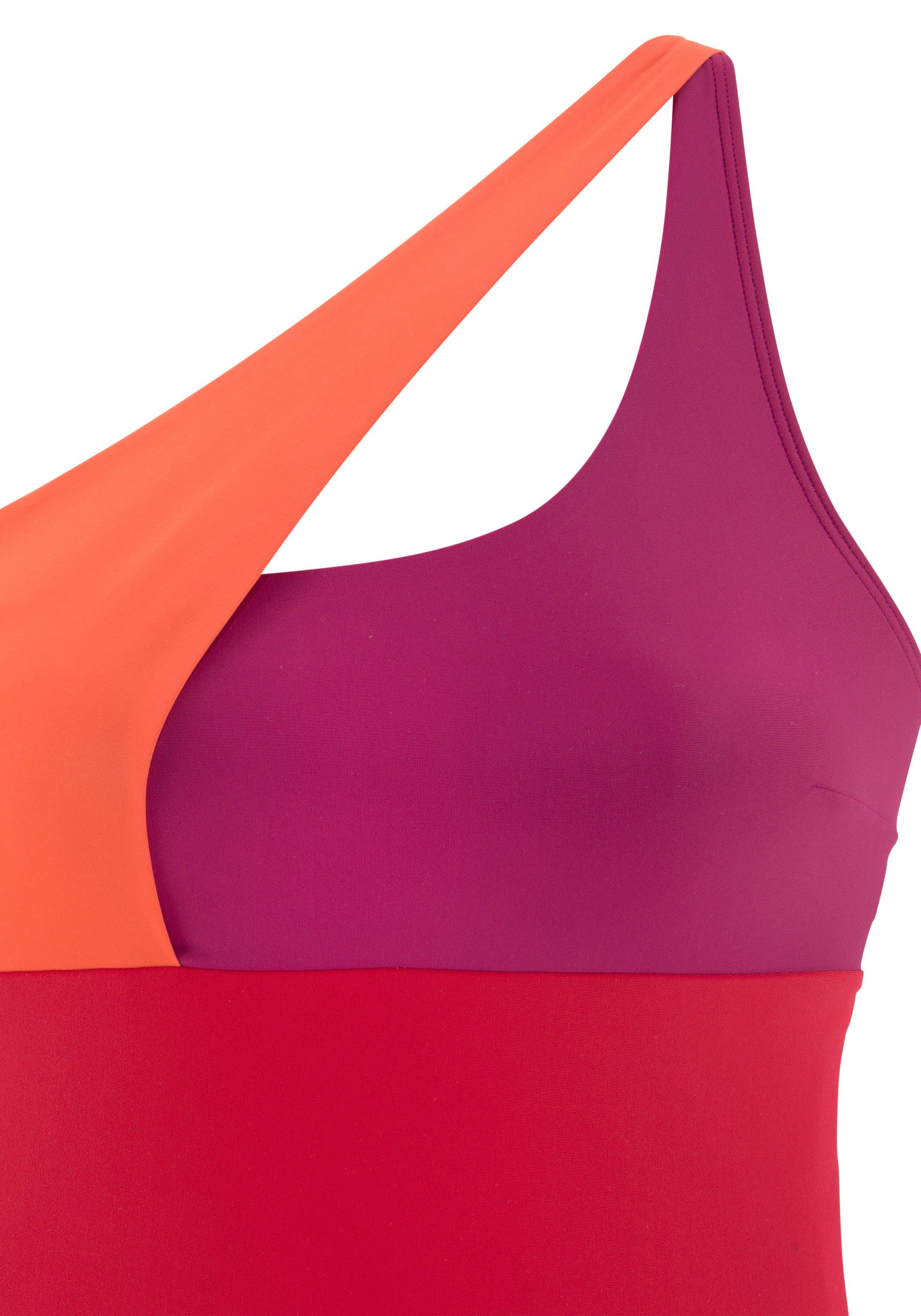 s.Oliver RED LABEL Beachwear Badpak Yella in modieuze one-shoulder vorm