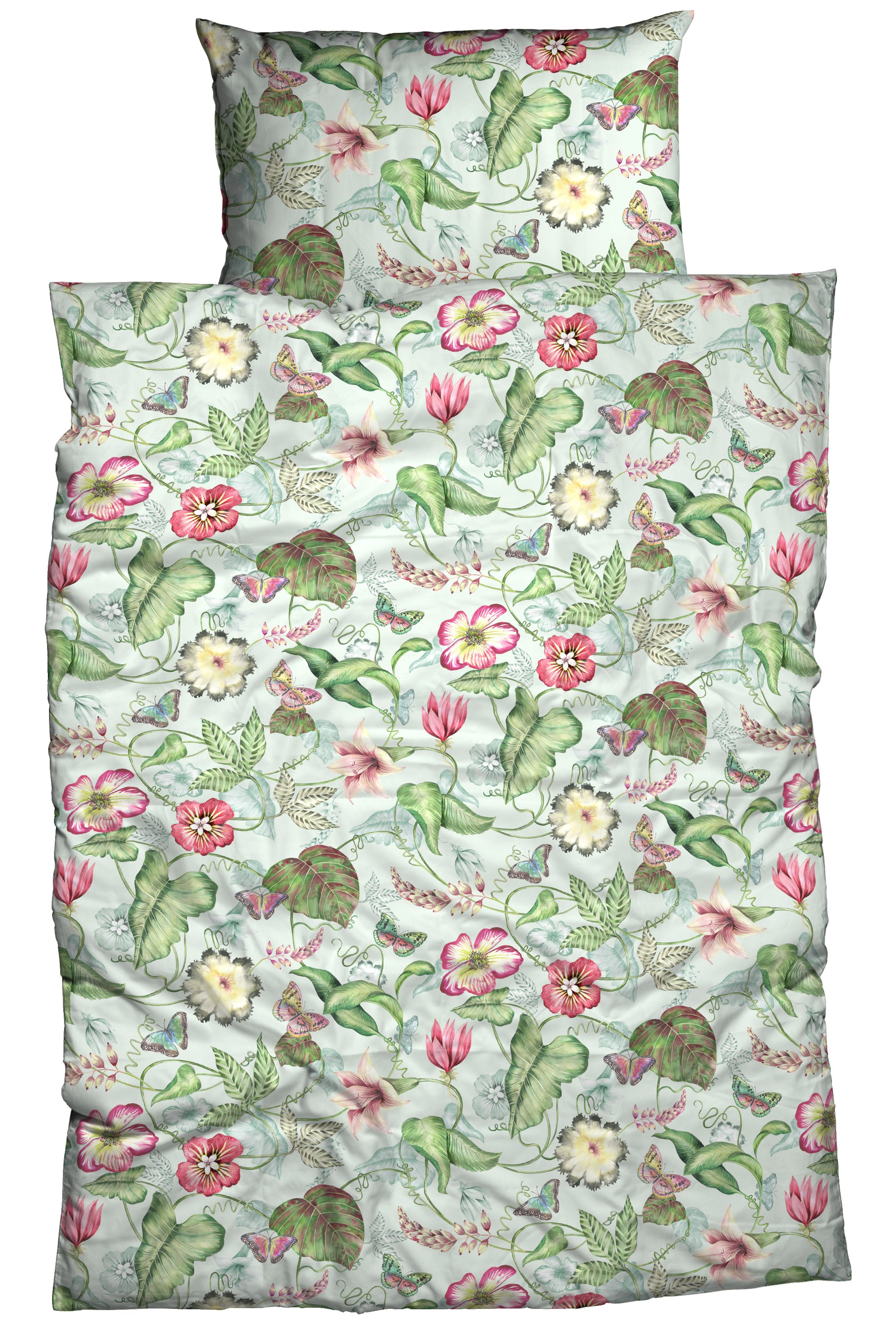 CASATEX Beddengoed Belli Fiori elegante, kleurrijke beddengoed (2-delig) dekbedovertrekken groen