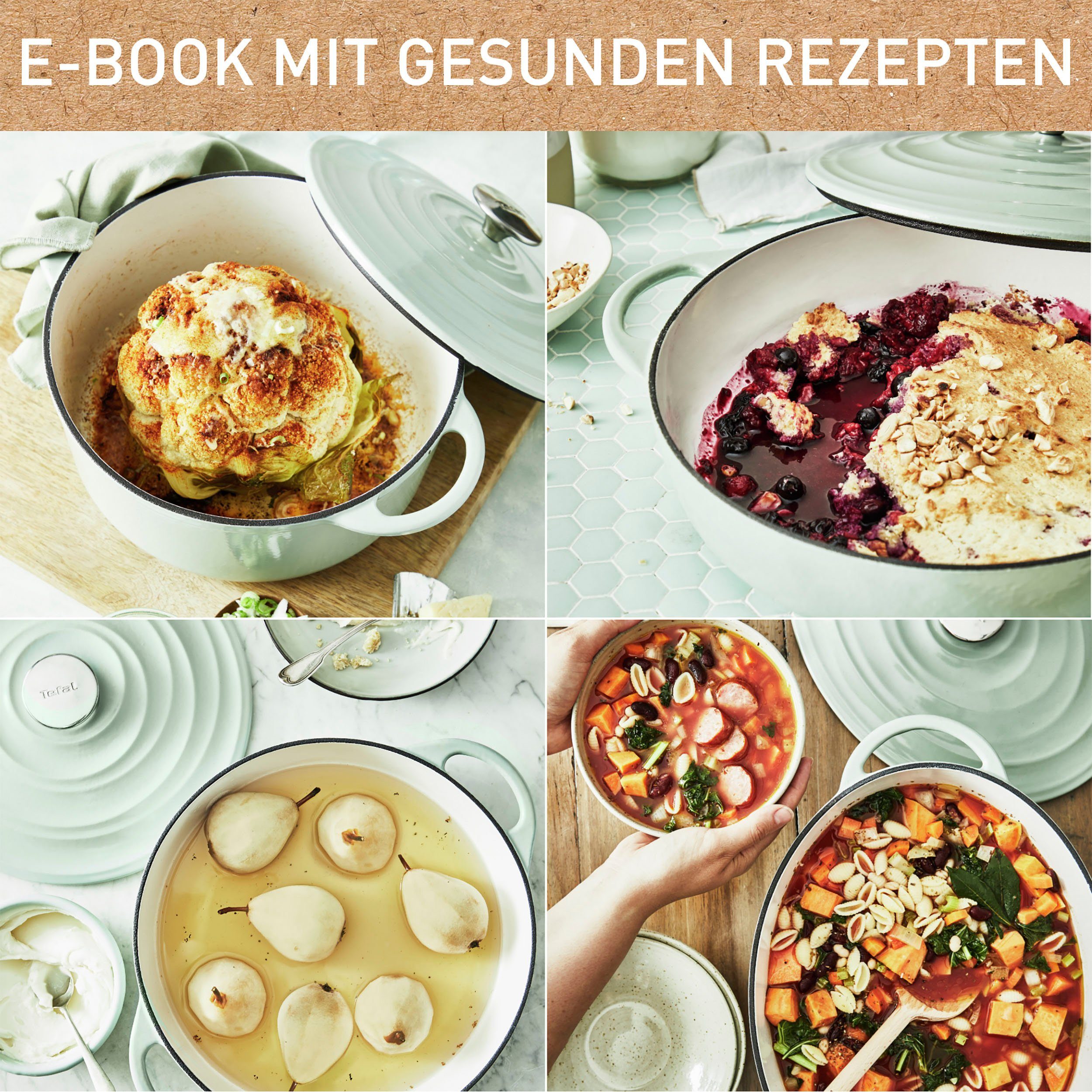 Tefal Braadpan LOV braadpan met deksel, Ø 34 cm, ovaal Inductie, geschikt voor alle soorten fornuizen, incl. e-book (1-delig)