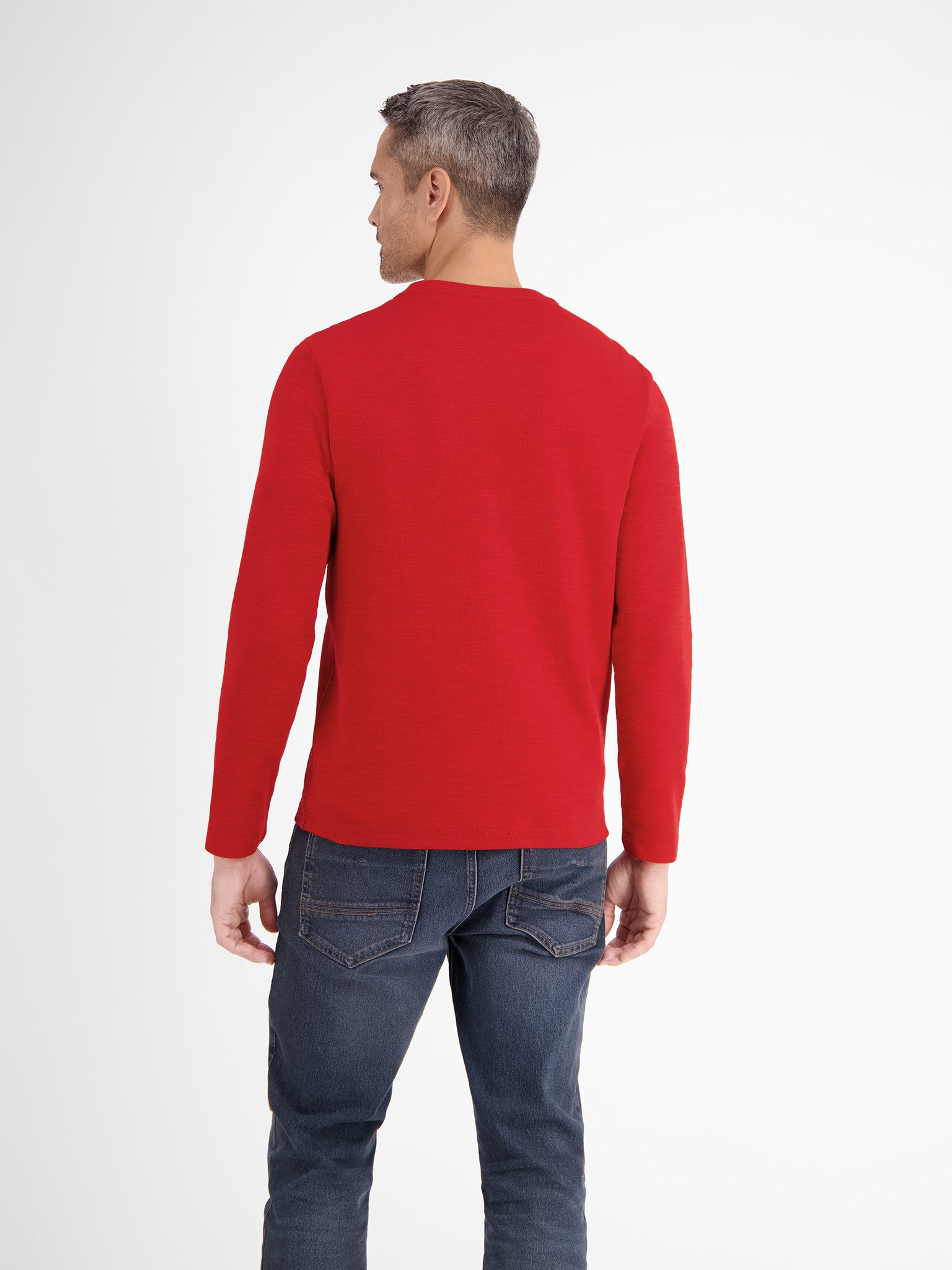 Lerros Shirt met lange mouwen met serafino-hals