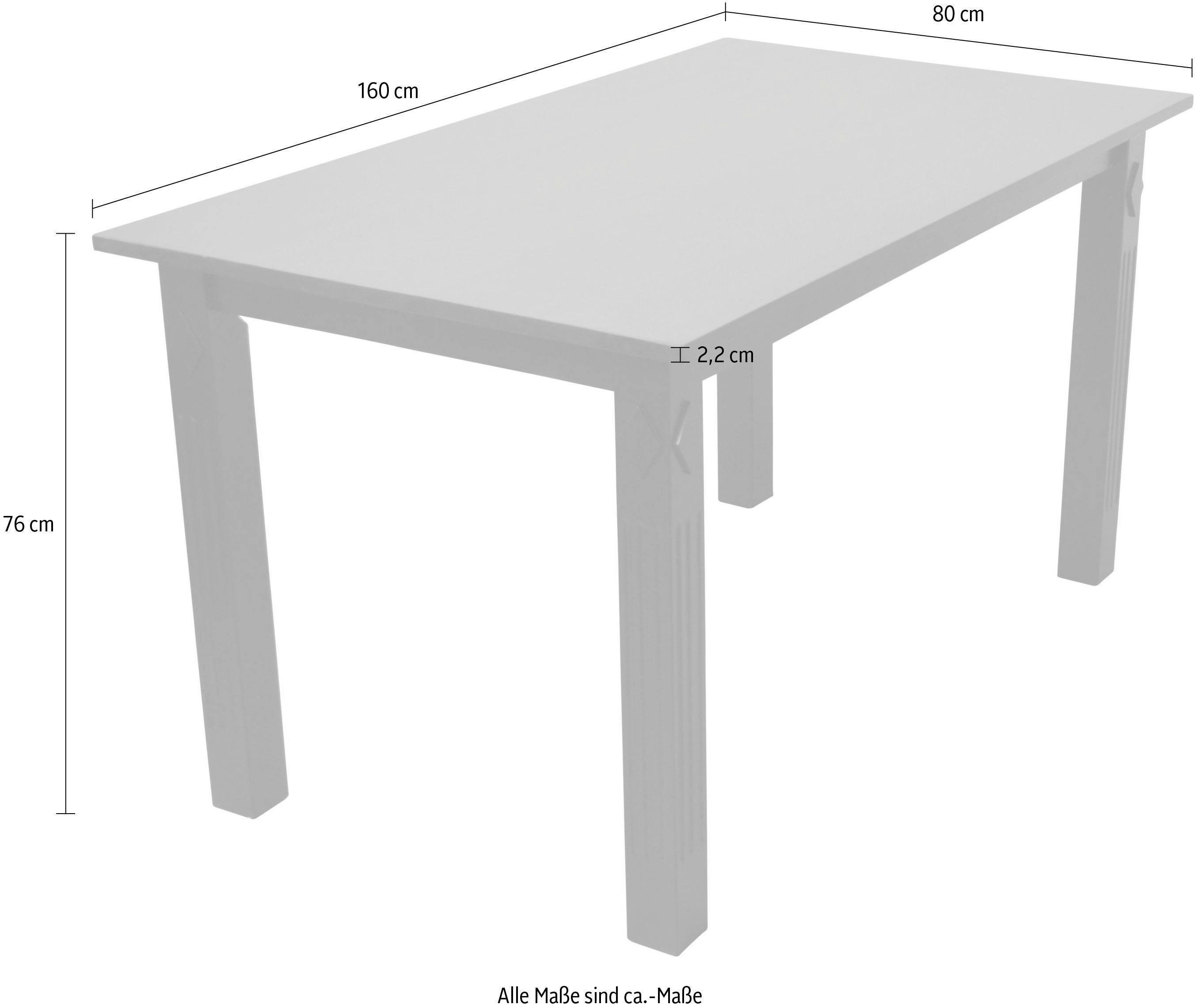 Home affaire Eettafel Salmi met mooie ingefreesde groeven, in 2 afmetingen
