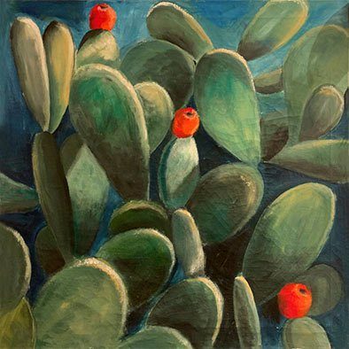 queence Artprint op linnen Cactus de Felanitx Premium canvasstof, handgemaakt in Duitsland (1 stuk)
