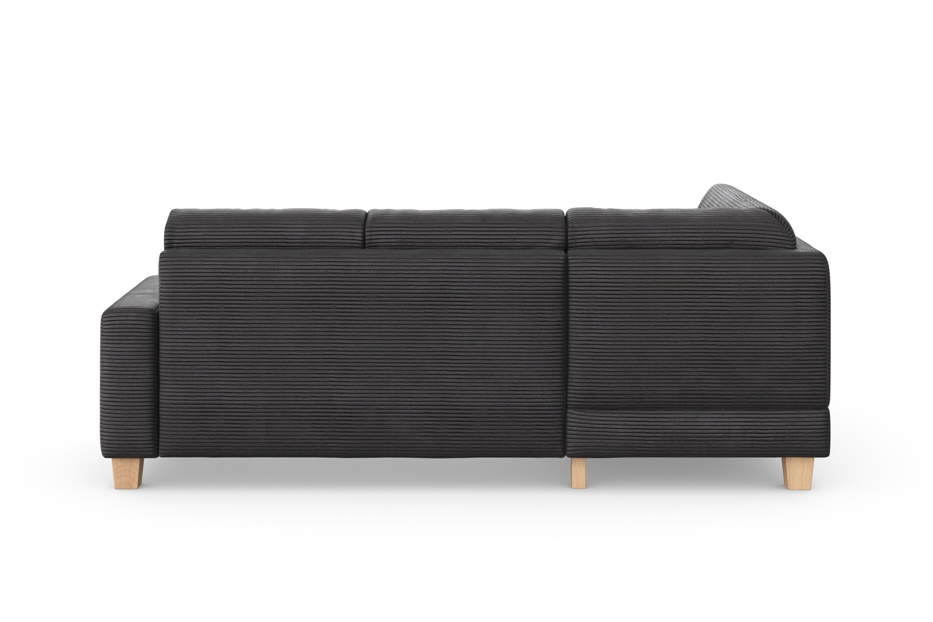 Home affaire Hoekbank Summer L-vorm met ottomane, naar keuze met slaapfunctie en bedkist, cordbekleding