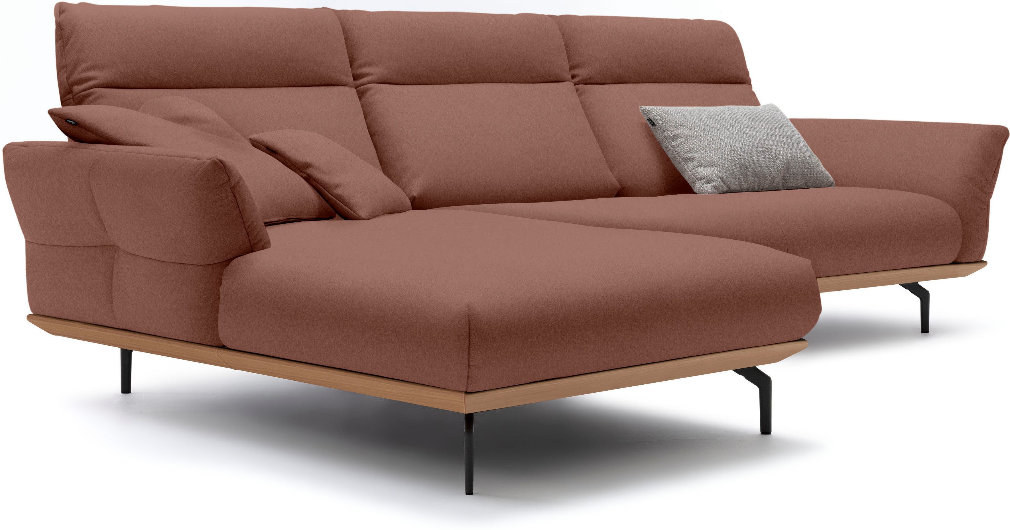 Creation BY ROLF BENZ Hoekbank Hs.460 Sokkel in eiken, onderstel in umbra grijs, breedte 318 cm