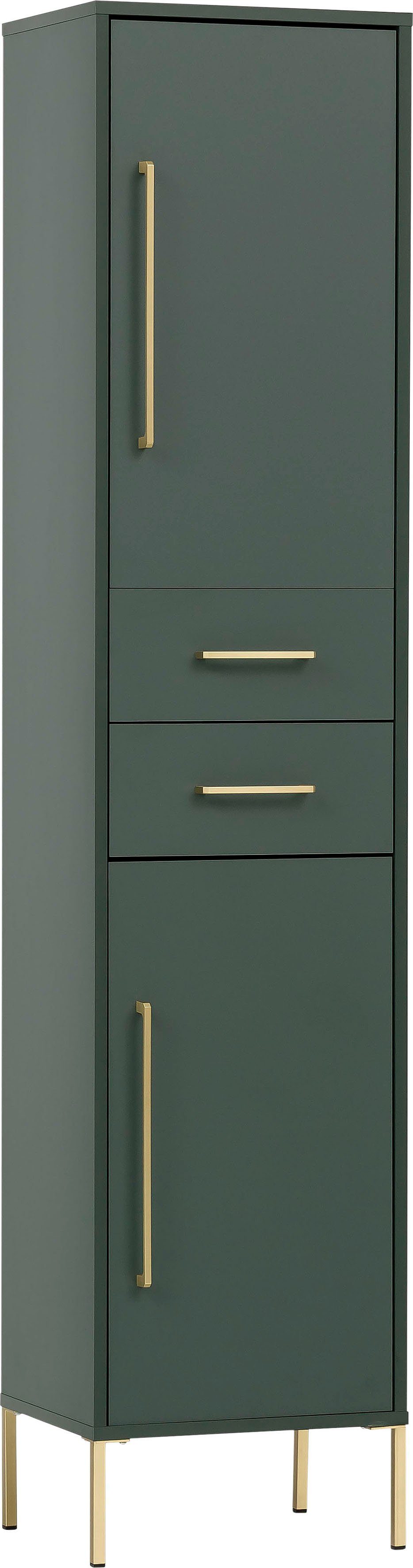 welltime Hoge kast Kent met goudkleurige handgrepen