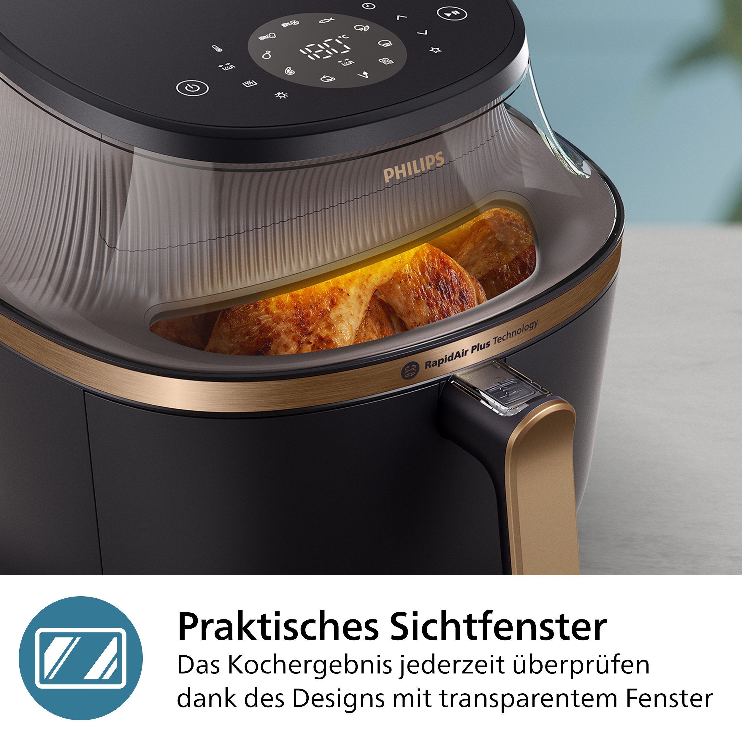 Philips Airfryer 3000 NA332/00, mit 6.2L, Sichtfenster