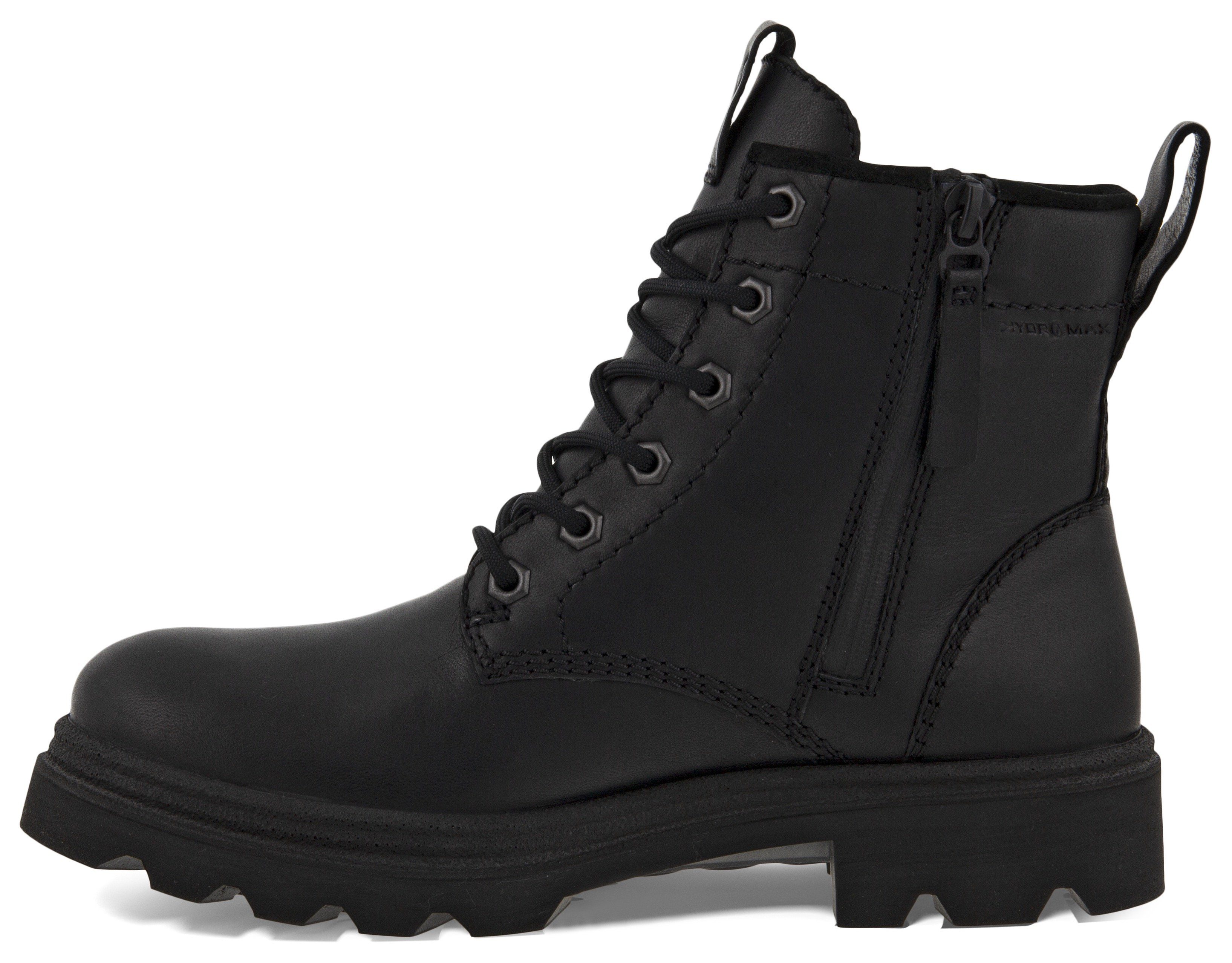 Ecco Hoge veterschoenen Grainer W ankle boot, winter boots, block heel, with lambswool lining