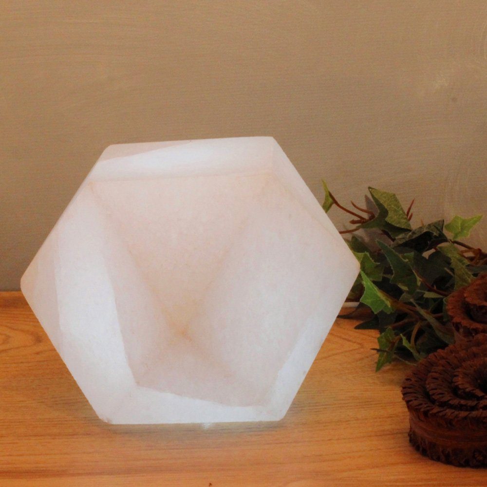 HIMALAYA SALT DREAMS Zoutkristal-tafellamp Diamant Met de hand gemaakt van zoutkristal - iedere steen uniek (1 stuk)